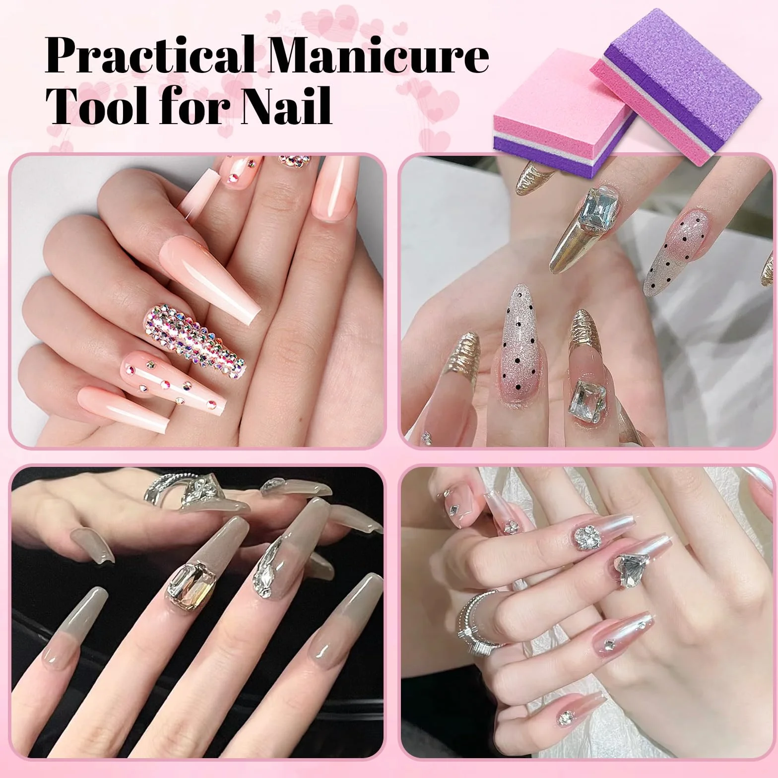 100 sztuk mini bloczków do paznokci, 100/180, dwustronne bloki do paznokci, do paznokci akrylowych i naturalnych, profesjonalne bloki do manicure