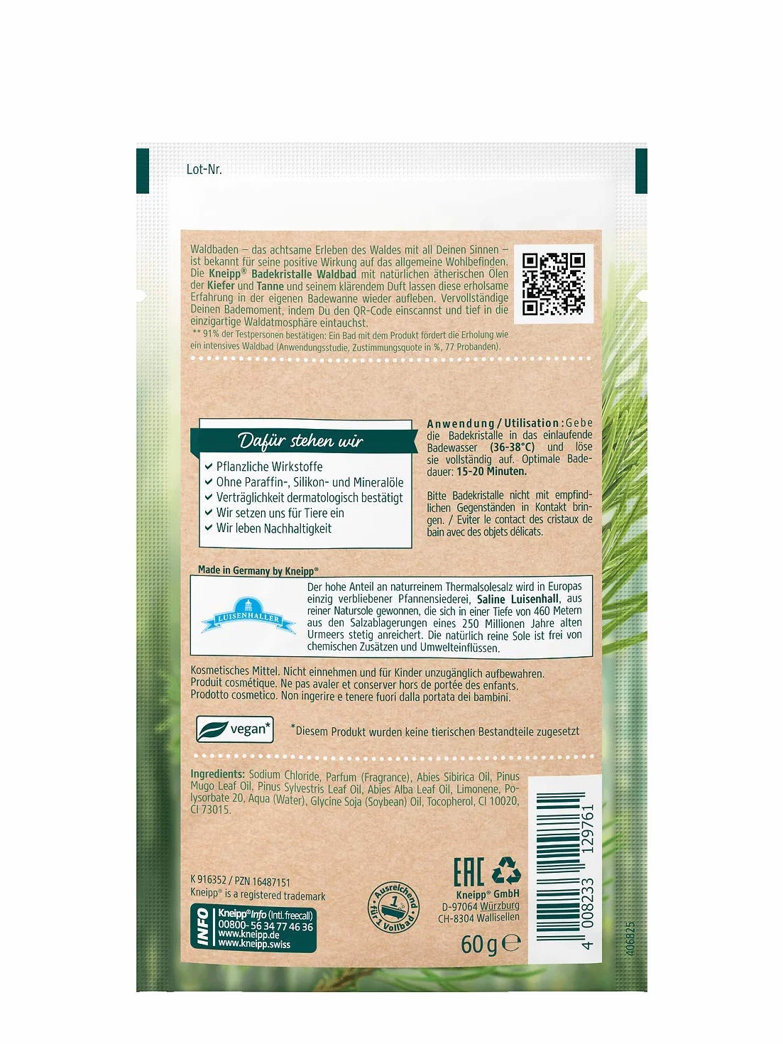 Kneipp Kryształki do kąpieli leśnej sosna i jodła 60 g