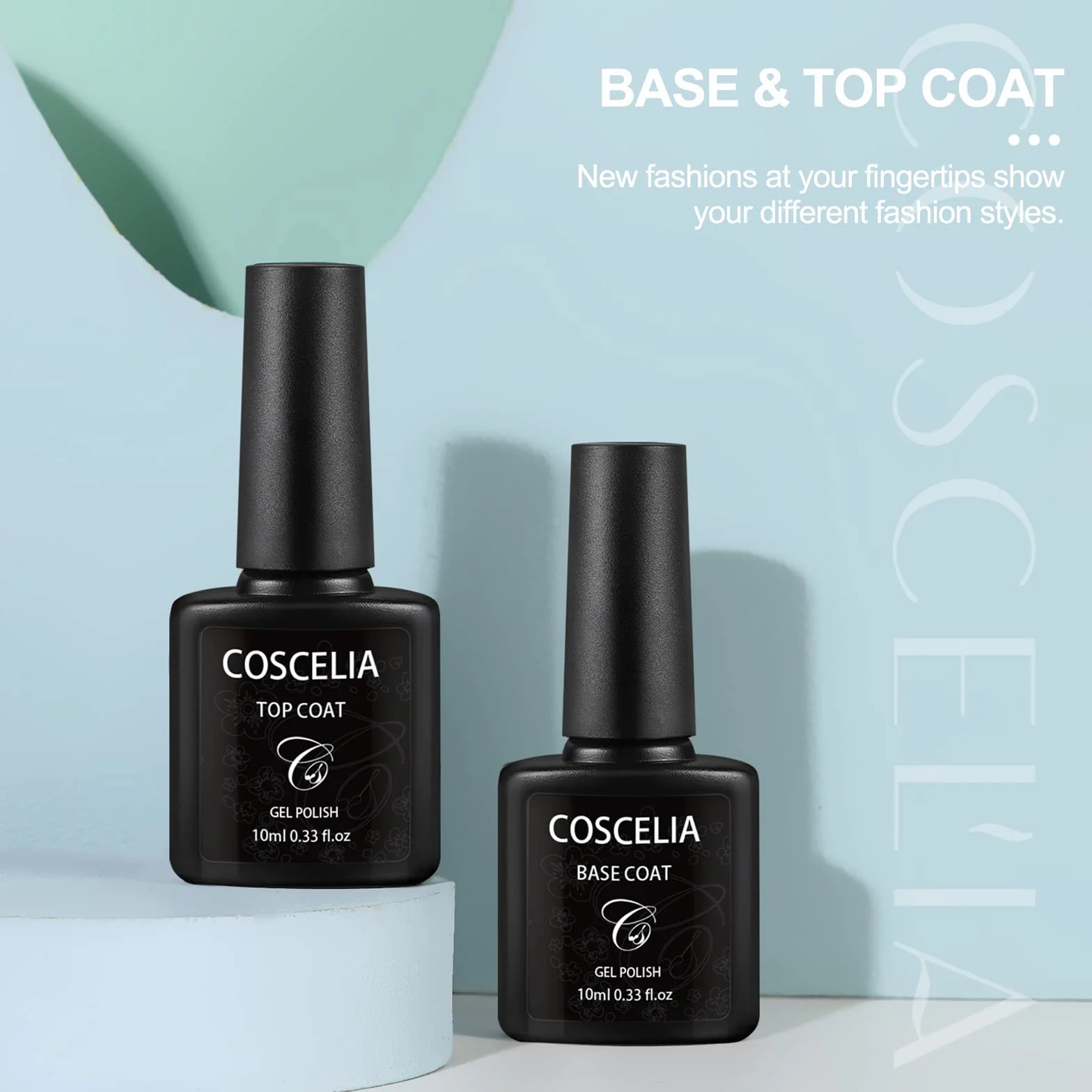 Coscelia Primer i Top coat Półtrwały zestaw lakierów do paznokci 2x10 ml