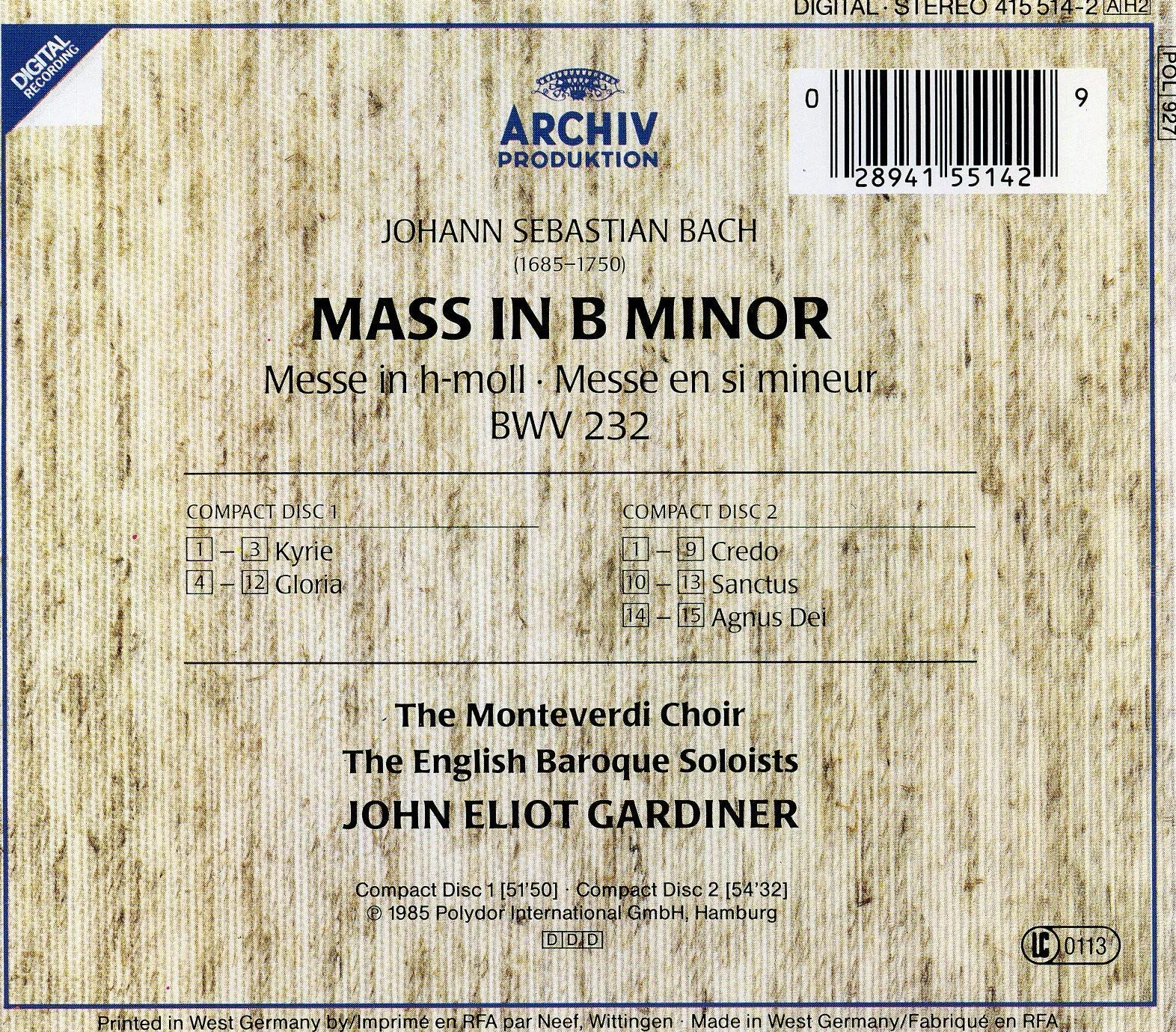 Bach, J.S.: Mass In B Minor BWV 232