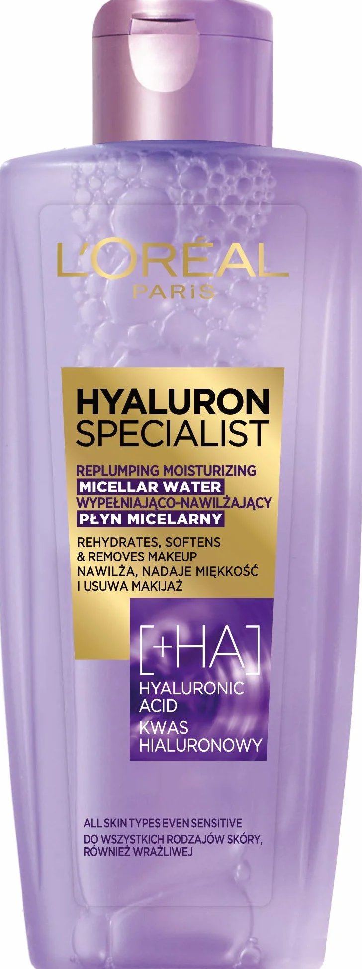 L'Oréal Paris Skin Expertise Hyaluron Specialist Micellar Płyn micelarny nadaje miękkość, również do skóry wrażliwej, 200 ml
