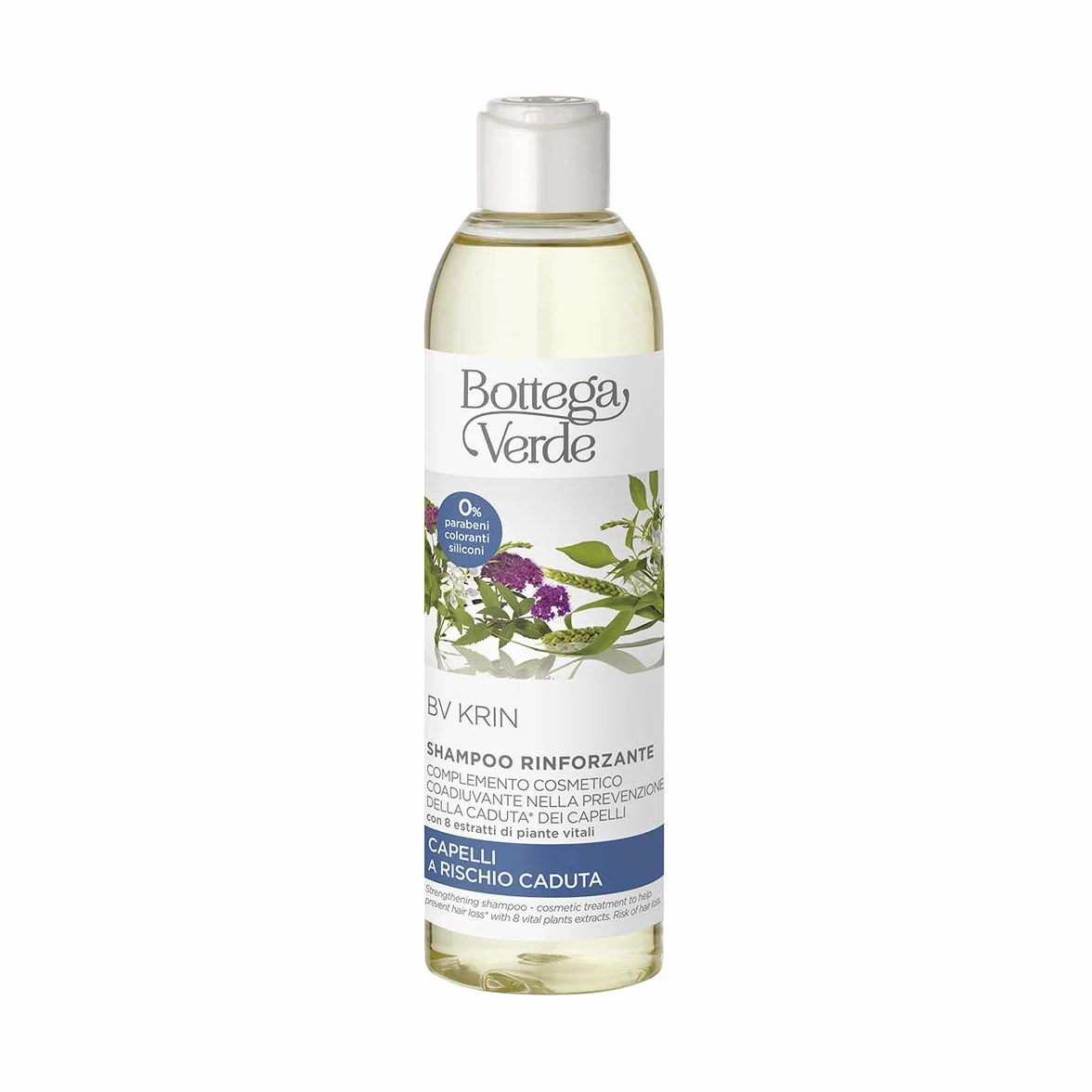 Bottega Verde Szampon wzmacniający BV Krin 250 ml z 8 roślinami życiowymi na wypadanie włosów
