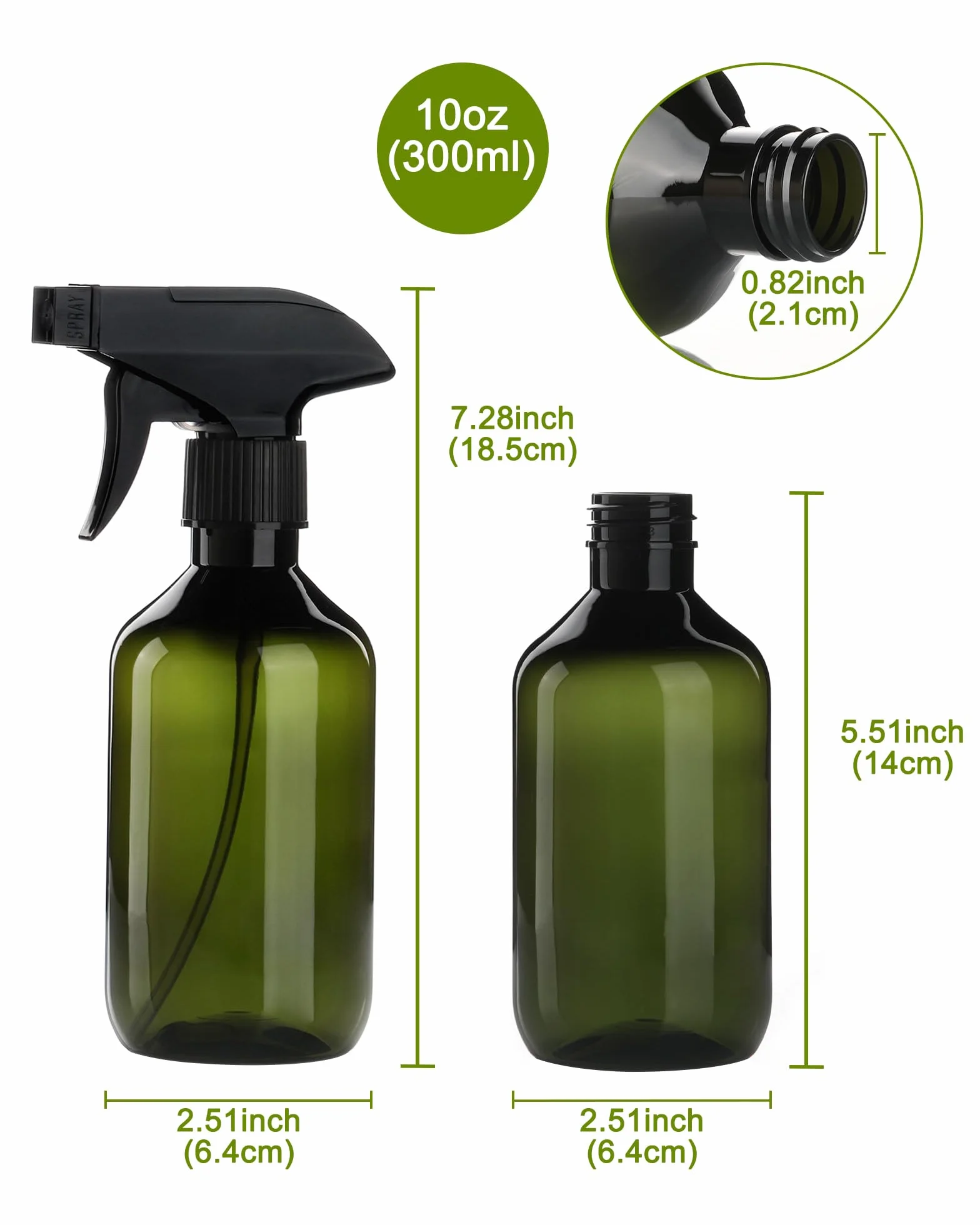 Butelki z Rozpylaczem 2 Sztuki 300 ml Spryskiwacze z Regulowaną Dyszą Antykapkową