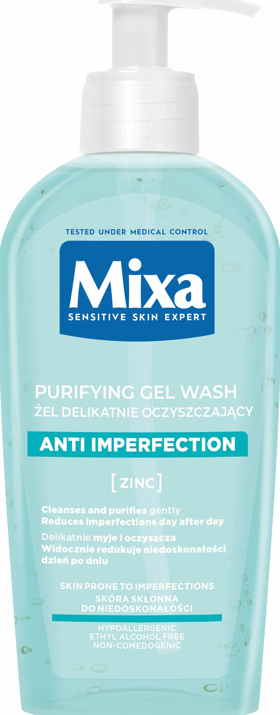 Mixa Ekspert Skóry Wrażliwej Żel do Mycia Twarzy, 200 ml