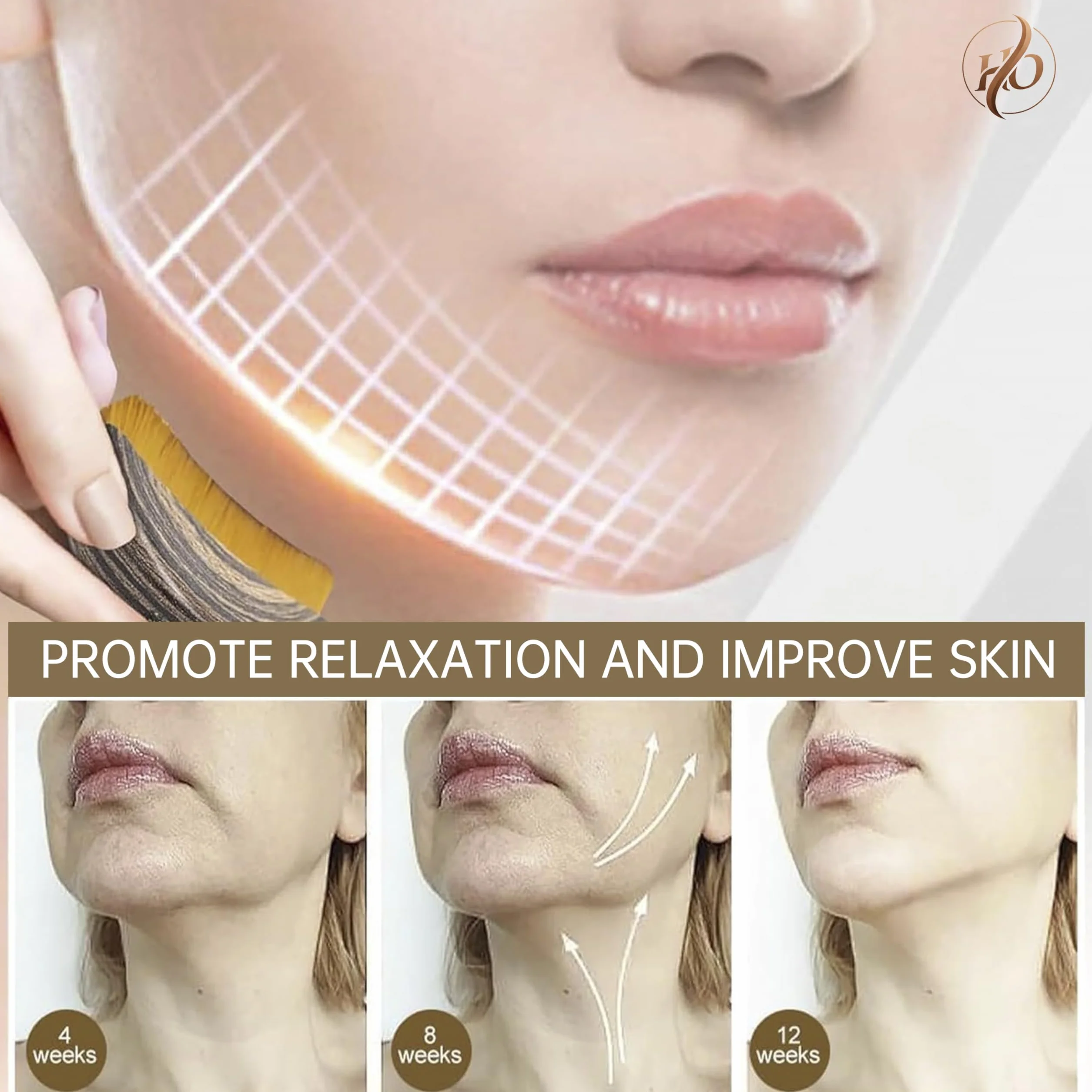 Lymphatic Contour Face Brush, Szczotka do drenażu limfatycznego twarzy, Złoto