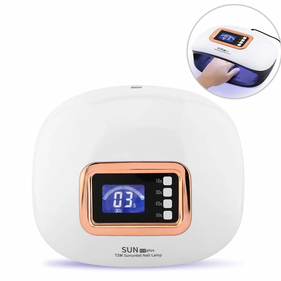 Lampa UV LED do paznokci 72W Autosensor LCD Wyświetlacz (Biała)