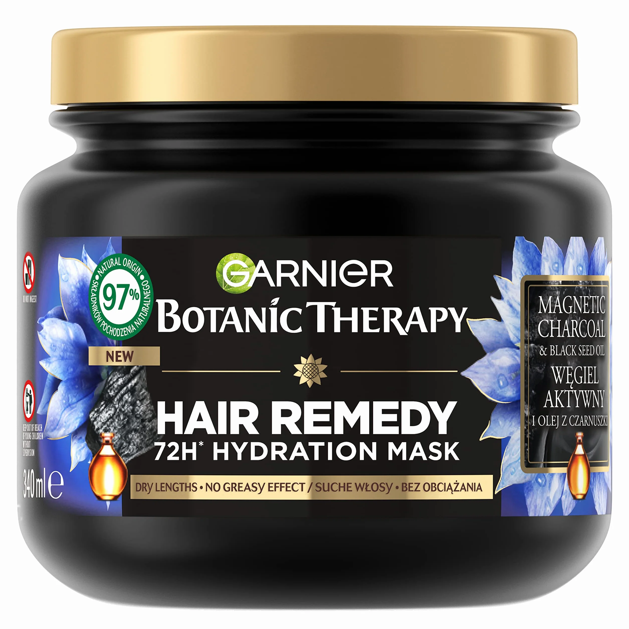 Garnier Botanic Therapy maska do włosów Węgiel Aktywny Olej z Czarnuszki 340 ml