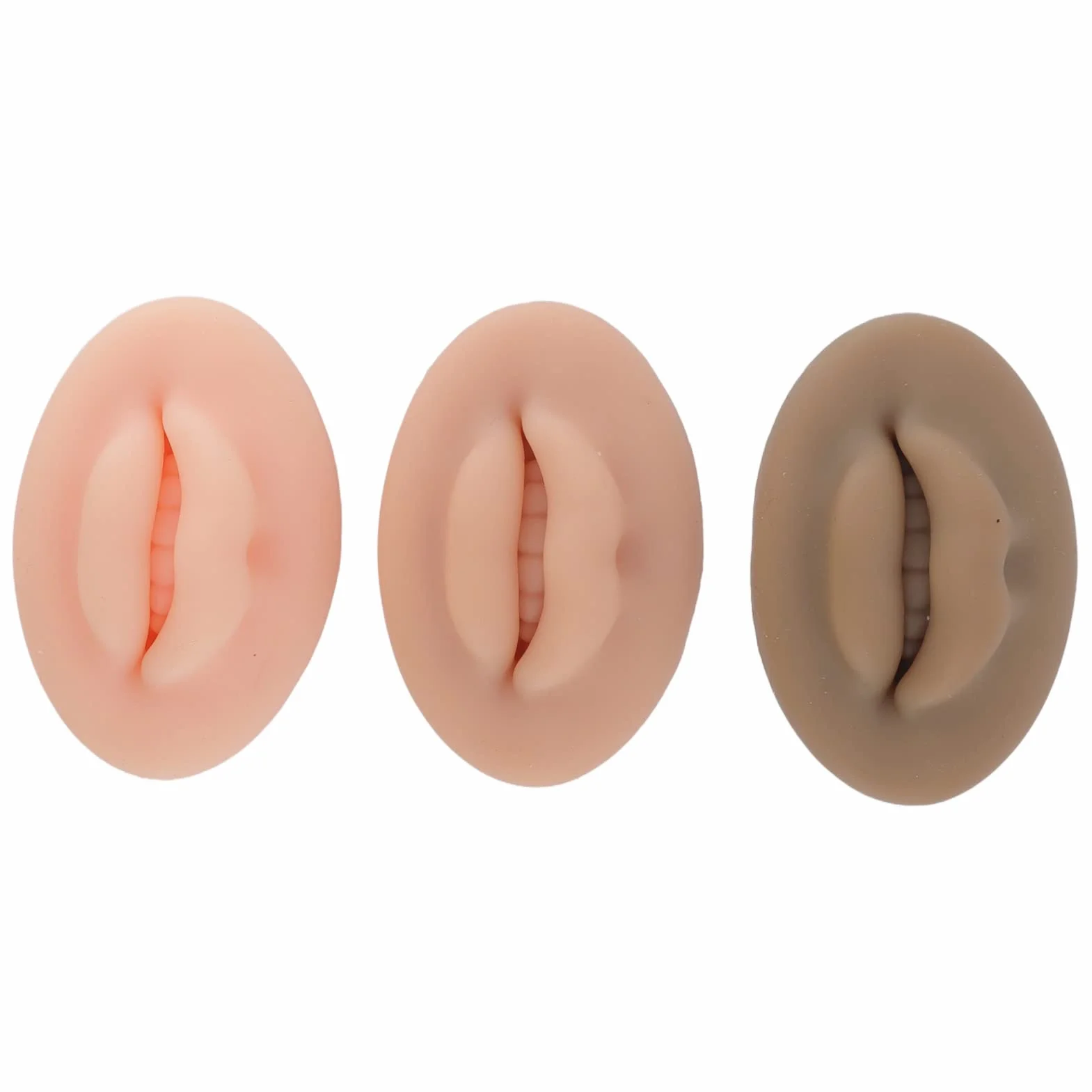 3D Silikon Praktyka Warga, 3szt Miękki Makijaż Permanentny Fałszywe Usta Emulacja Usta Forma Kosmetyczny Makijaż Usta Trening Microblading Praktyka dla Tatuujących Artystów i Początkujących