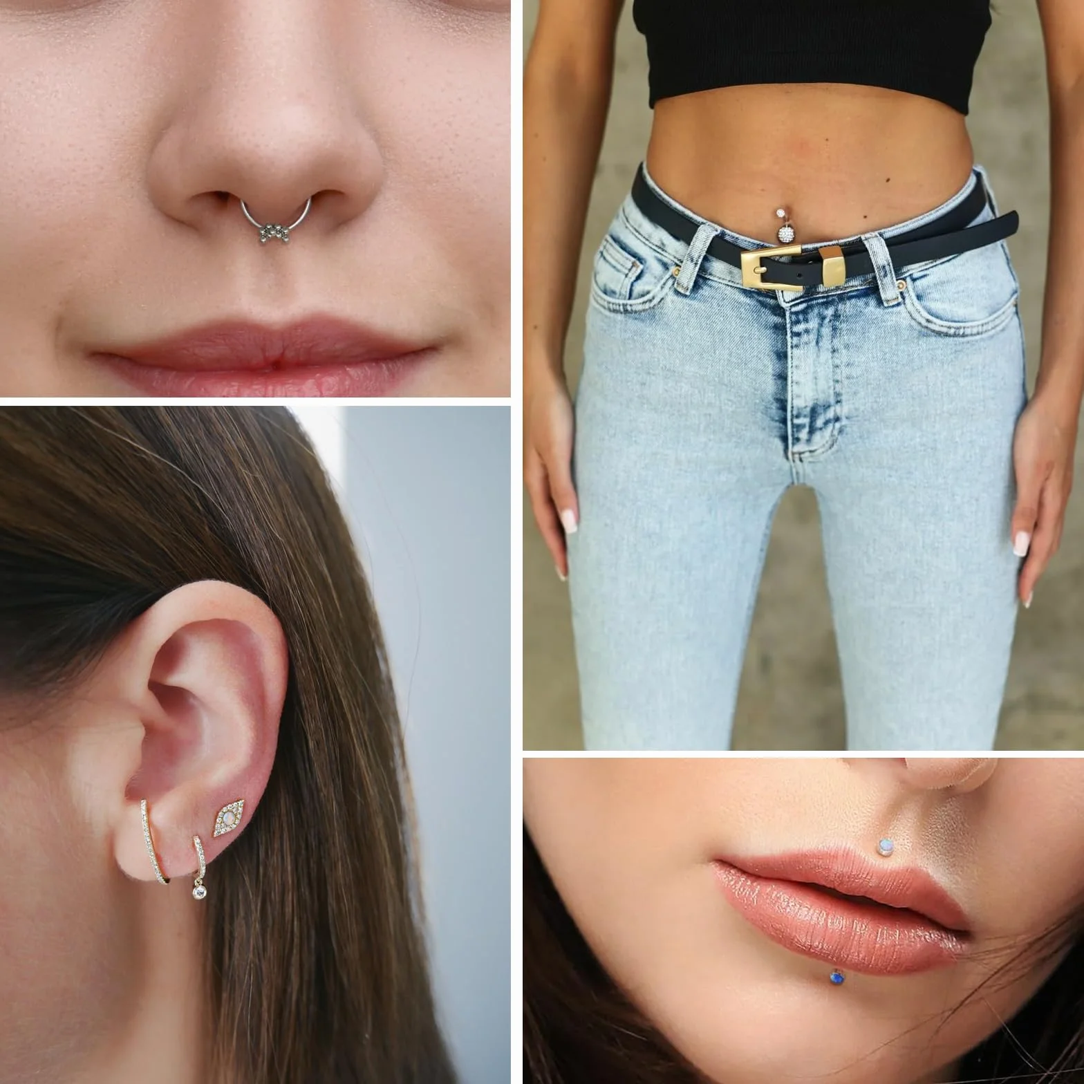 5 sztuk Cateter Piercing, igły do przekłuwania tragusa z nasadką do uszu, nosa i ust