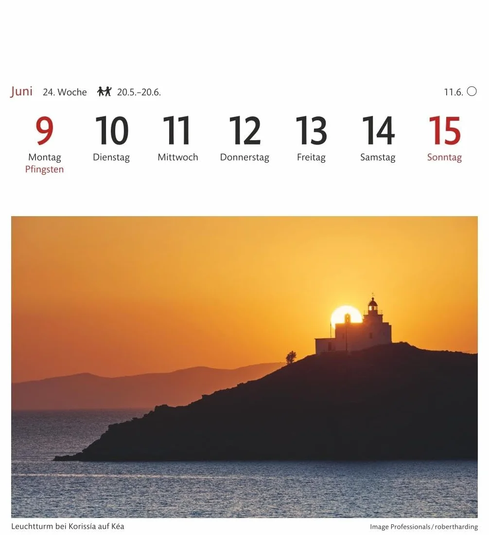 Griechische Inseln Sehnsuchtskalender 2025 - Wochenkalender mit 53 Postkarten: Reise-Kalender mit 53 hochwertigen Postkarten der schönsten Plätze Griechenlands. Postkartenkalender 2025. 16 x 17,5 cm