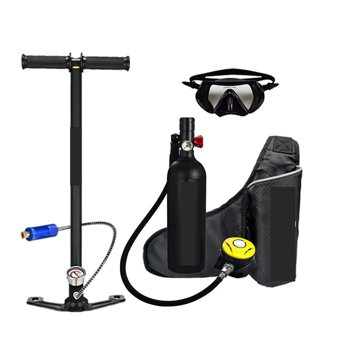 Sprzęt do nurkowania Butla Do Nurkowania Dostarcza Butlę Z Tlenem Do Nurkowania Respirator Do Nurkowania Korzystanie z bezpieczniejszego(Black Package D)