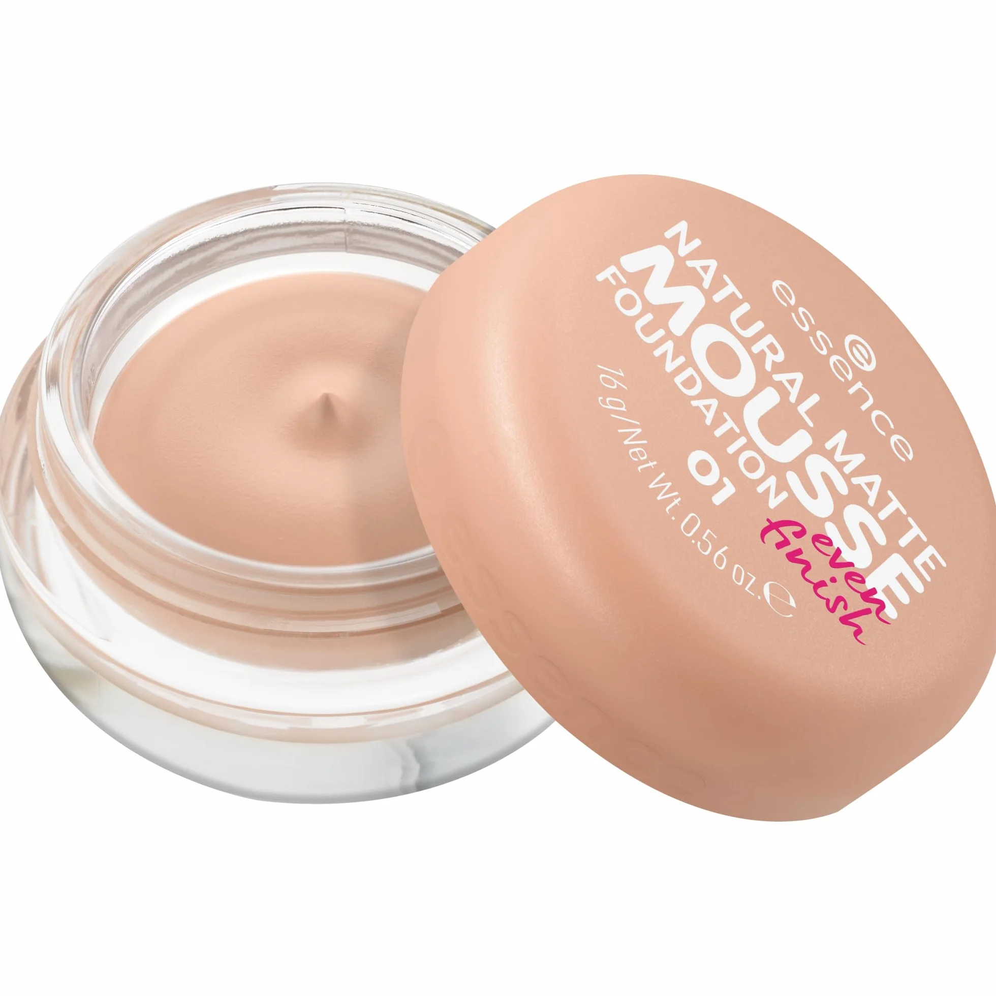 essence Podkład NATURAL MATTE MOUSSE, matujący, pokrycie, wyraźny wynik, matowy (16g)