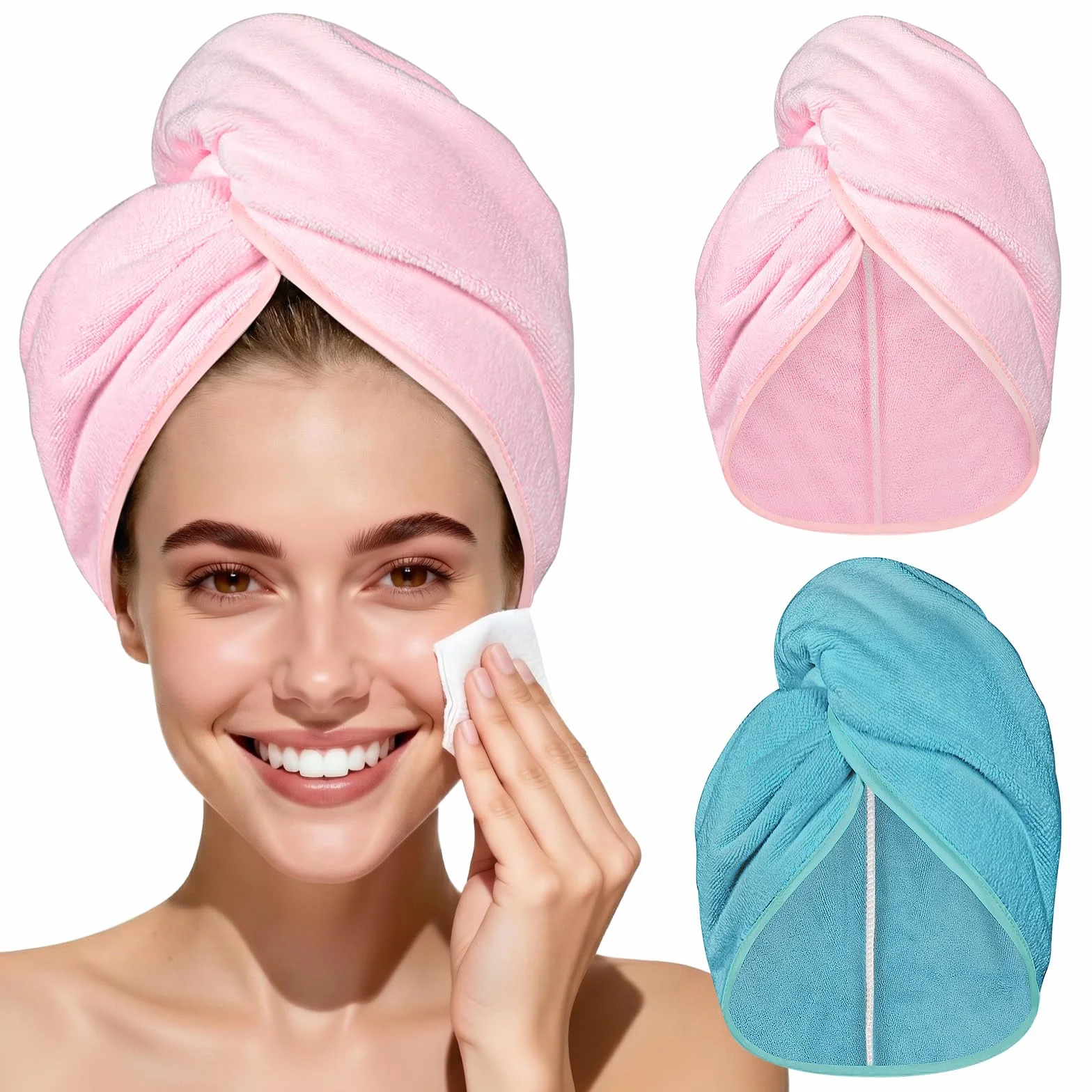 Ręcznik do włosów z mikrofibry, skręcany turban, szybko schnący, super chłonny