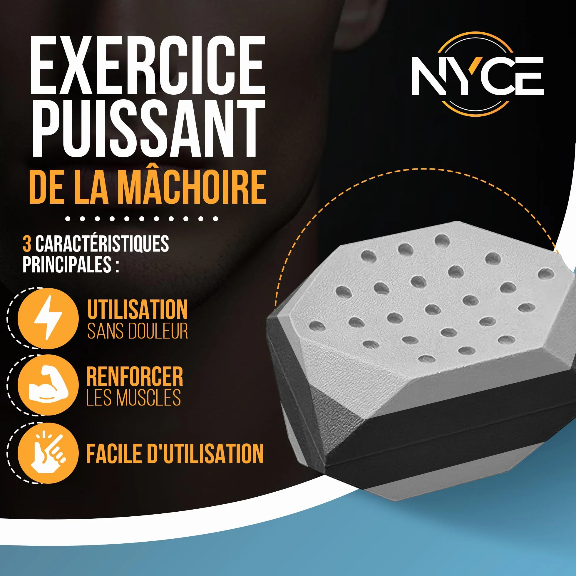 Ny'ce Muscle muscle - Ćwiczenie szczęk Zestaw 2 sztuk - Trening siłowy, który pomaga budować mięśnie i wyciąć szczękę, szyję i ujędrnić twarz - Wiele poziomów