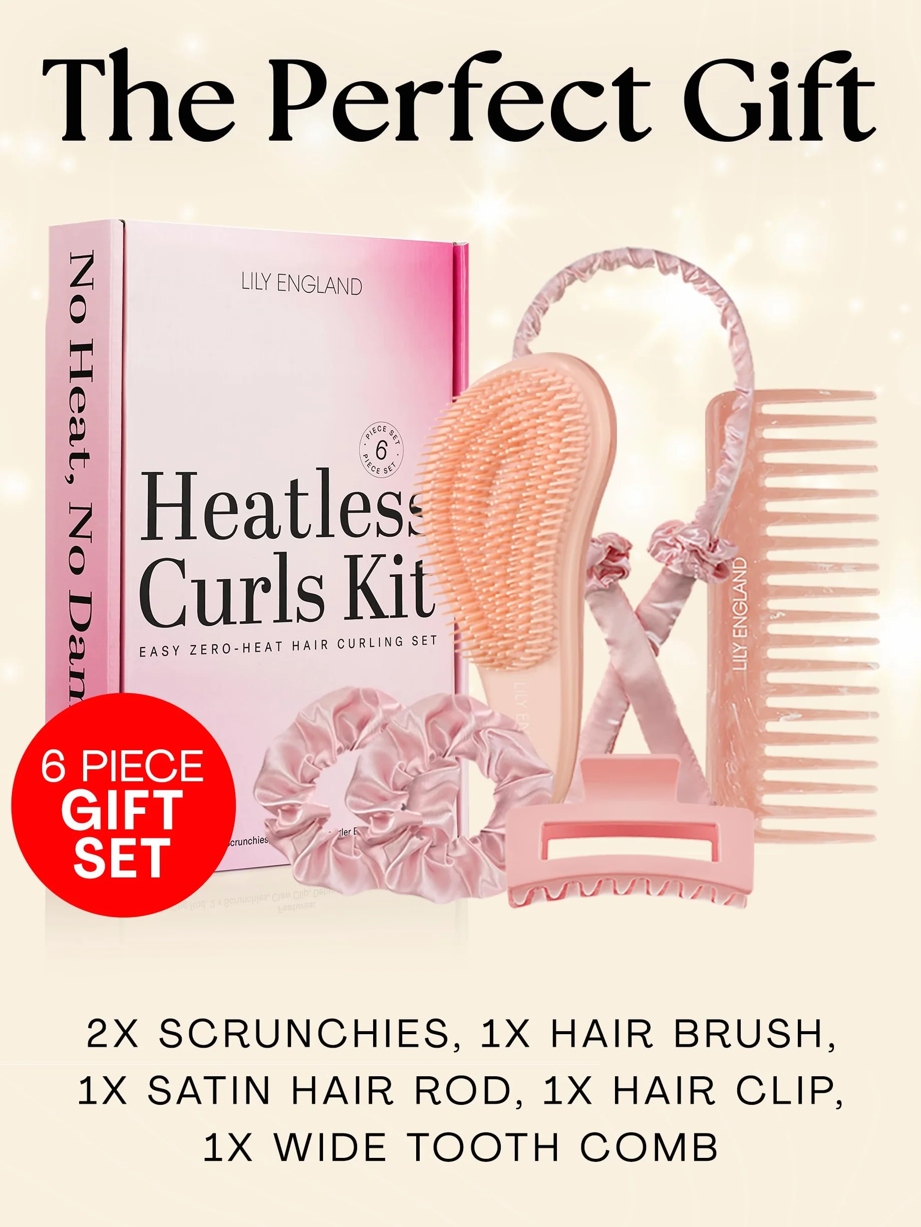 Lily England Heatless Curls lokówka na noc zestaw satynowa opaska