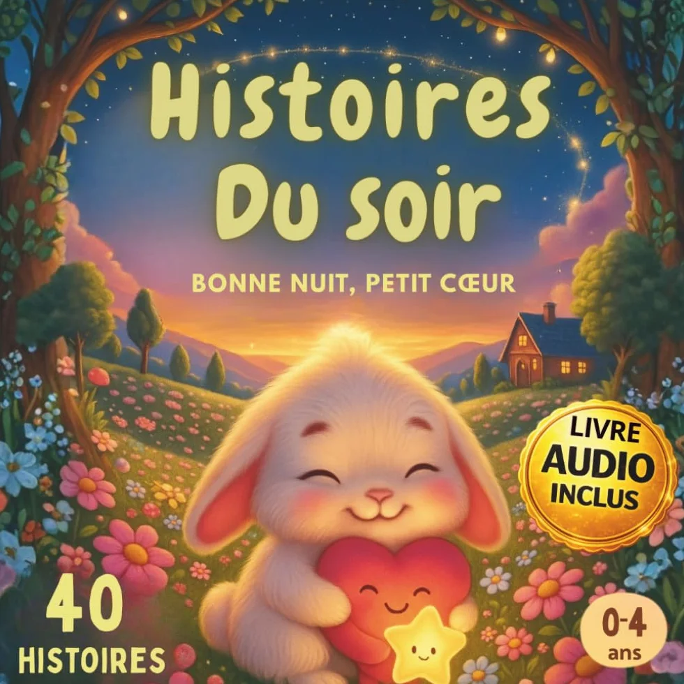 Histoires du soir– Bonne nuit petit cœur: 40 histoires pour enfants dès 2 ans (0-4 ans) | illustrées pour s’endormir en 5 min