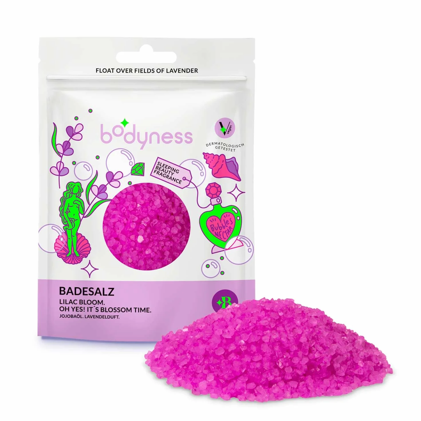 Bodyness Bath Salts – 160 g soli do kąpieli w 3 różnych kolorach i zapachach, dodatek do kąpieli relaksacyjnej
