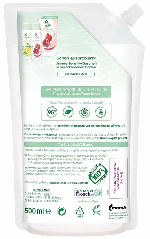 Frosch Senses Mydło wrażliwe Panthenol 500 ml