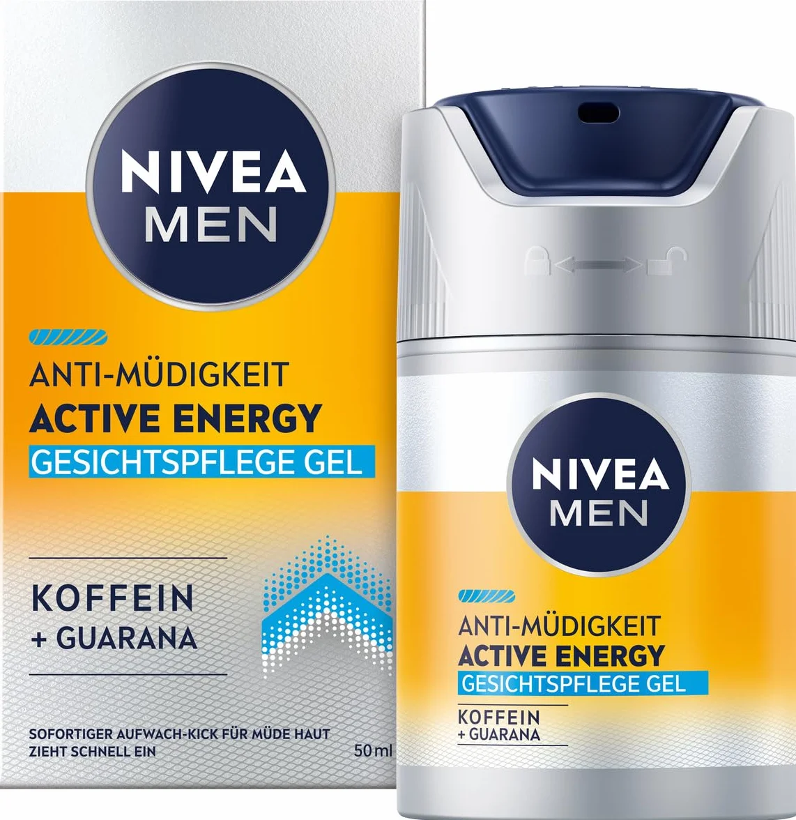 NIVEA MEN Active Energy Odświeżający żel-krem do twarzy dla mężczyzn z kofeiną i guaraną, 50 ml