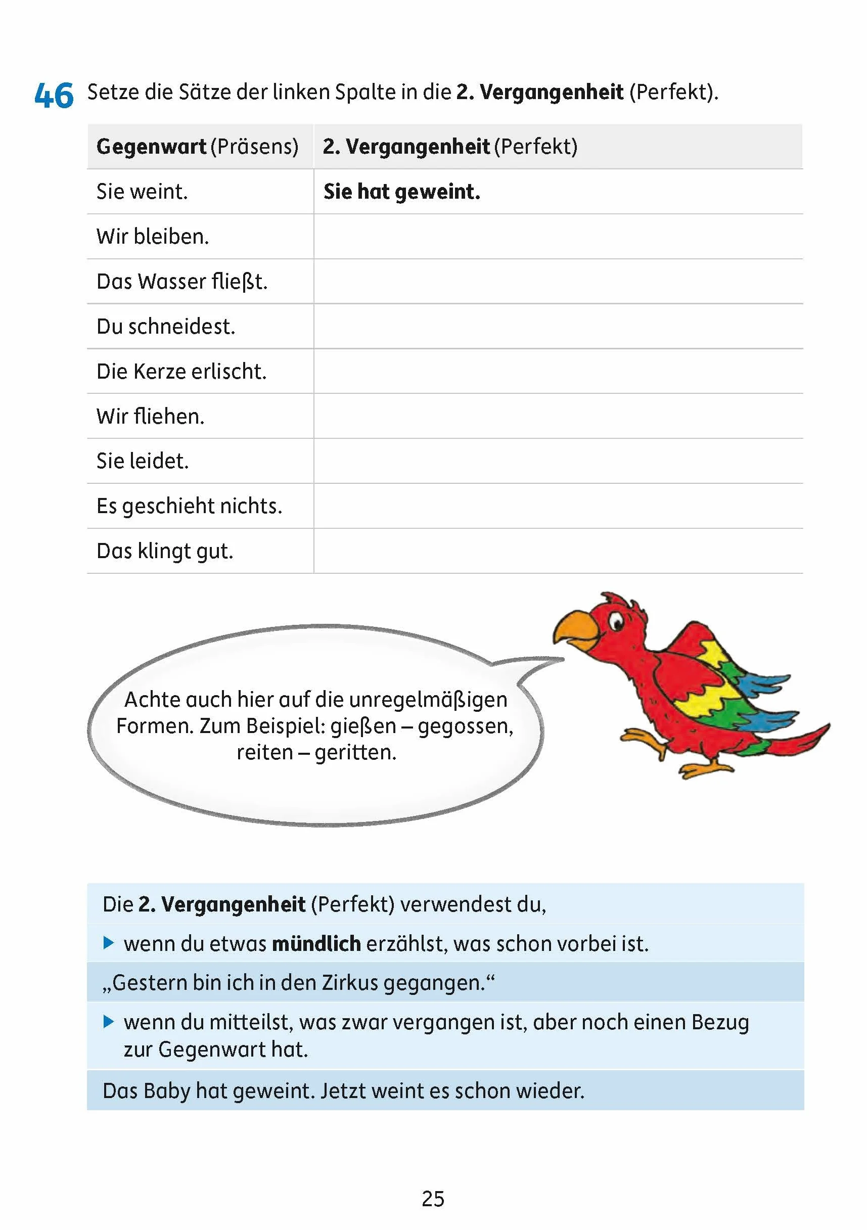 Grammatik 4. Klasse: Einfache Wortarten und Satzglieder (Sprachbetrachtung), Übungsprogramm mit Lösungen für die 4. Klasse (Vorbereitung für den Übertritt an weiterführende Schulen): 214
