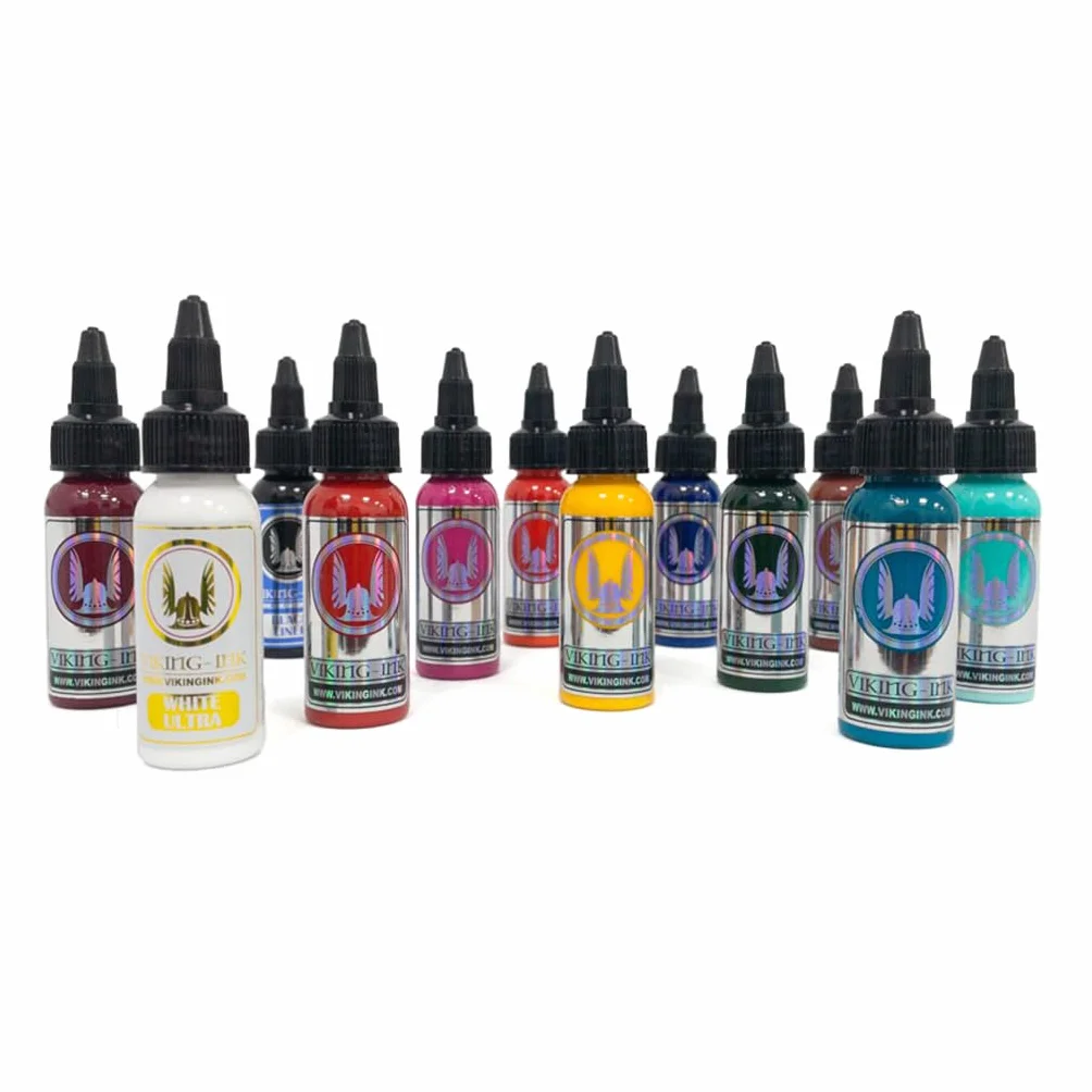 VIKING INK Zestaw do tatuażu BASIC COLORS, 1 uncja (30 ml), 12 sztuk
