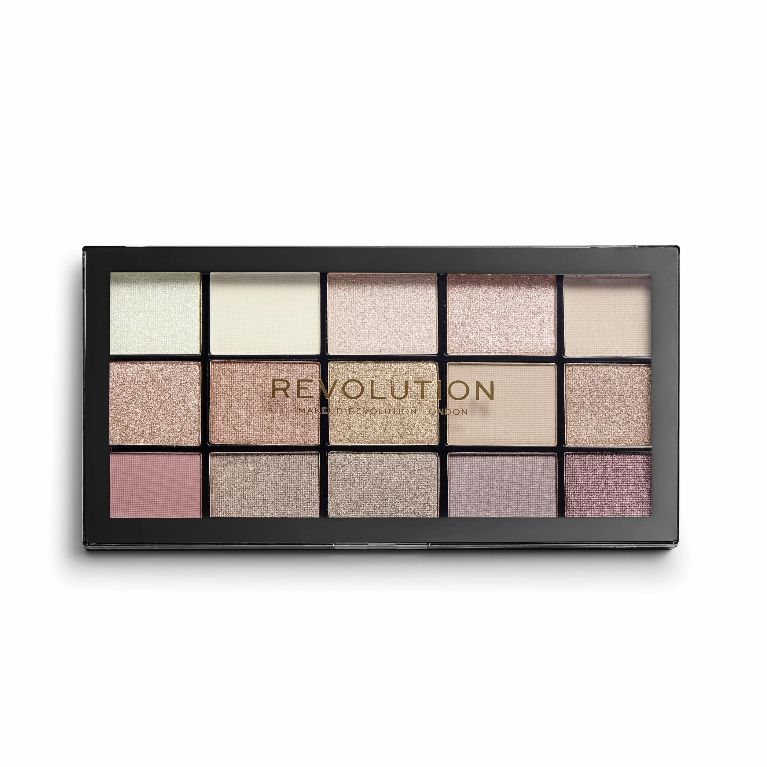 Revolution Beauty London Reloaded paleta cieni do powiek, wysoce pigmentowana, 15 odcieni, matowe i błyszczące wykończenia, Iconic 3.0, 16,5 g