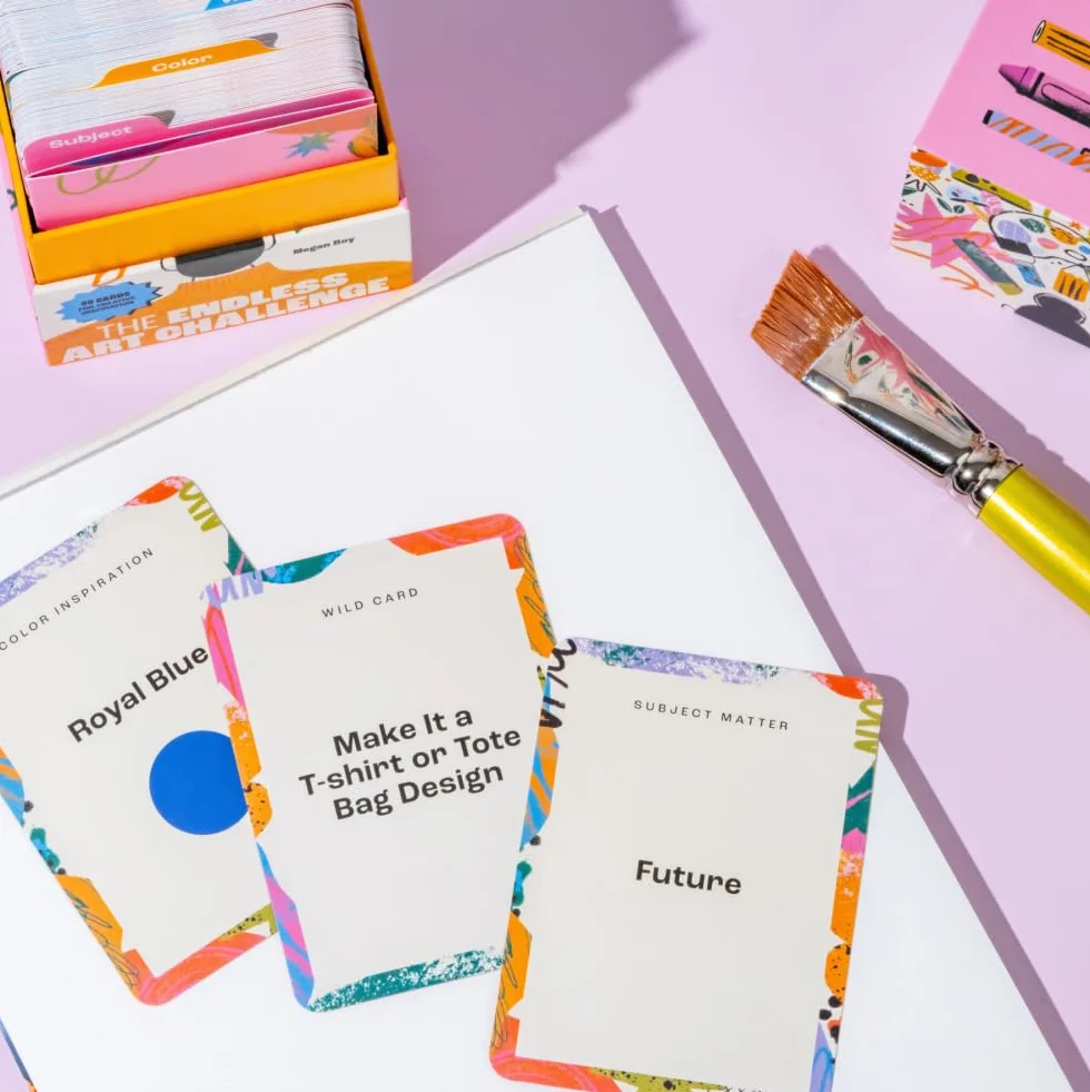 The Endless Art Challenge Card Deck: 90 Creativity Prompt Cards (Overall 25,000 Combinations!) for Never-Ending Art Inspiration (Gift for Creatives)