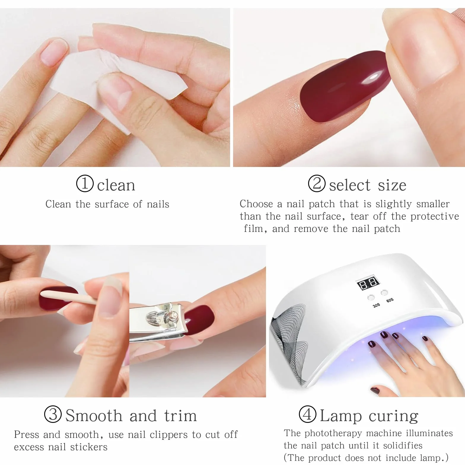 Półutwardzony żel naklejki różowy biały Nail Art Stickers Decor