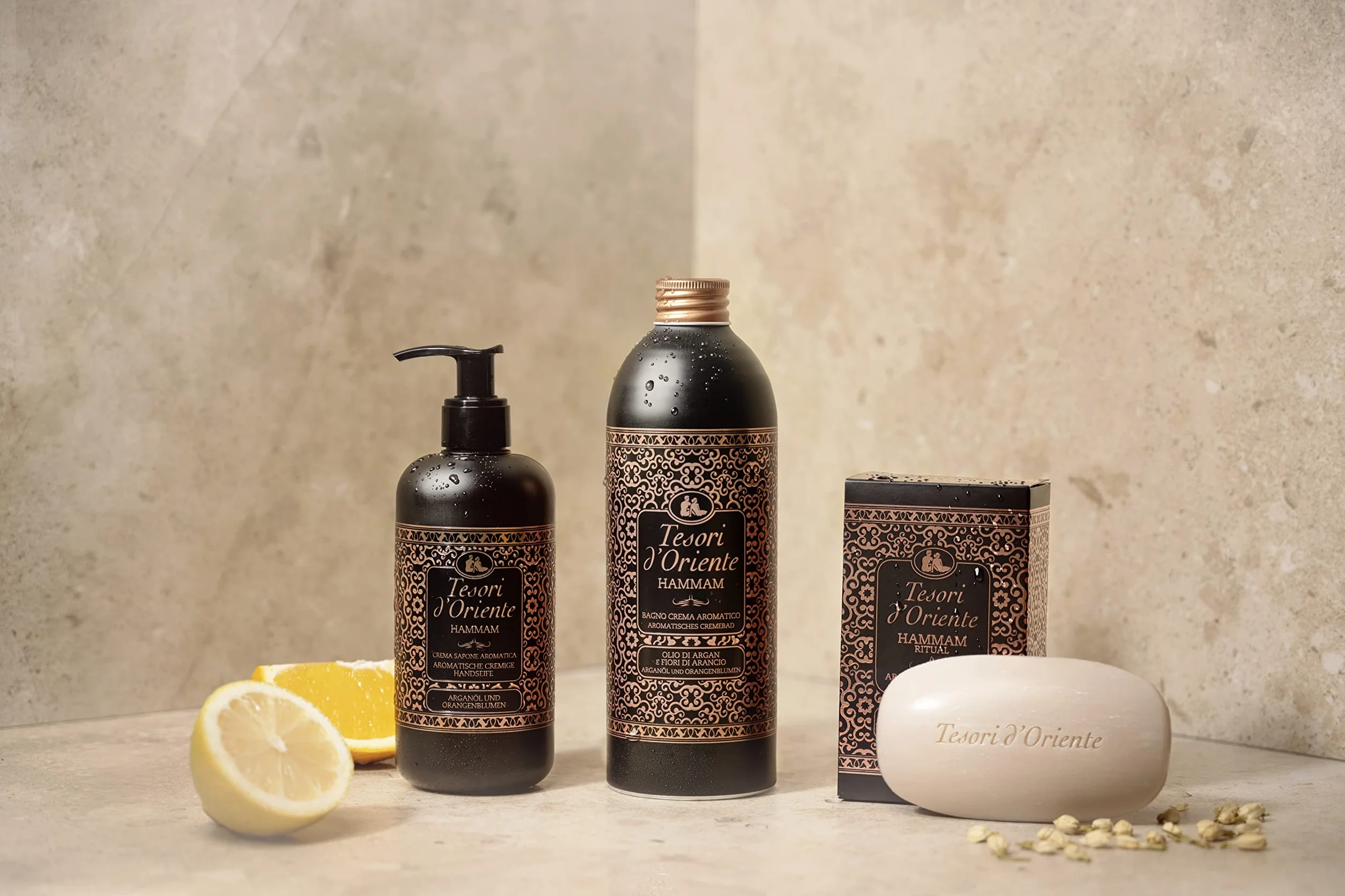 Tesori d'Oriente Kremowa kąpiel Hammam 500 ml z olejkiem arganowym i kwiatem pomarańczy