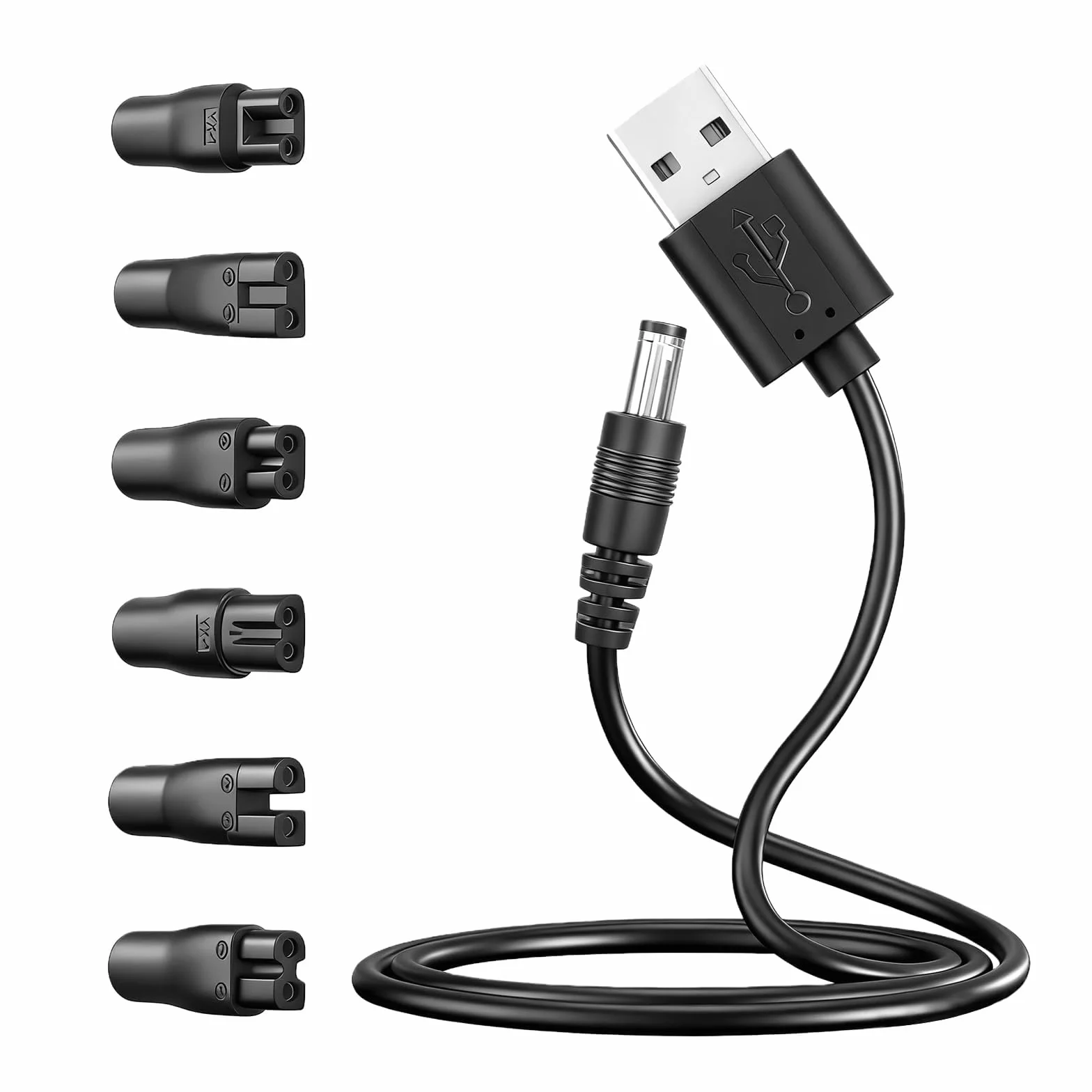 Flintronic Uniwersalny kabel zasilający USB 5V z 6 wtyczkami do Philips Norelco 7000/5000/3000