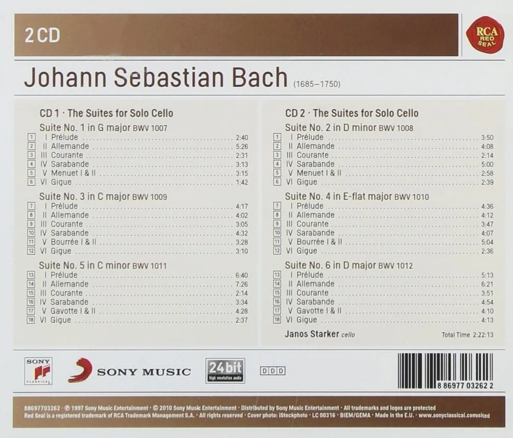 Bach: 6 Cello Suites Bwv 1007-1012 - Sony Classical Masters