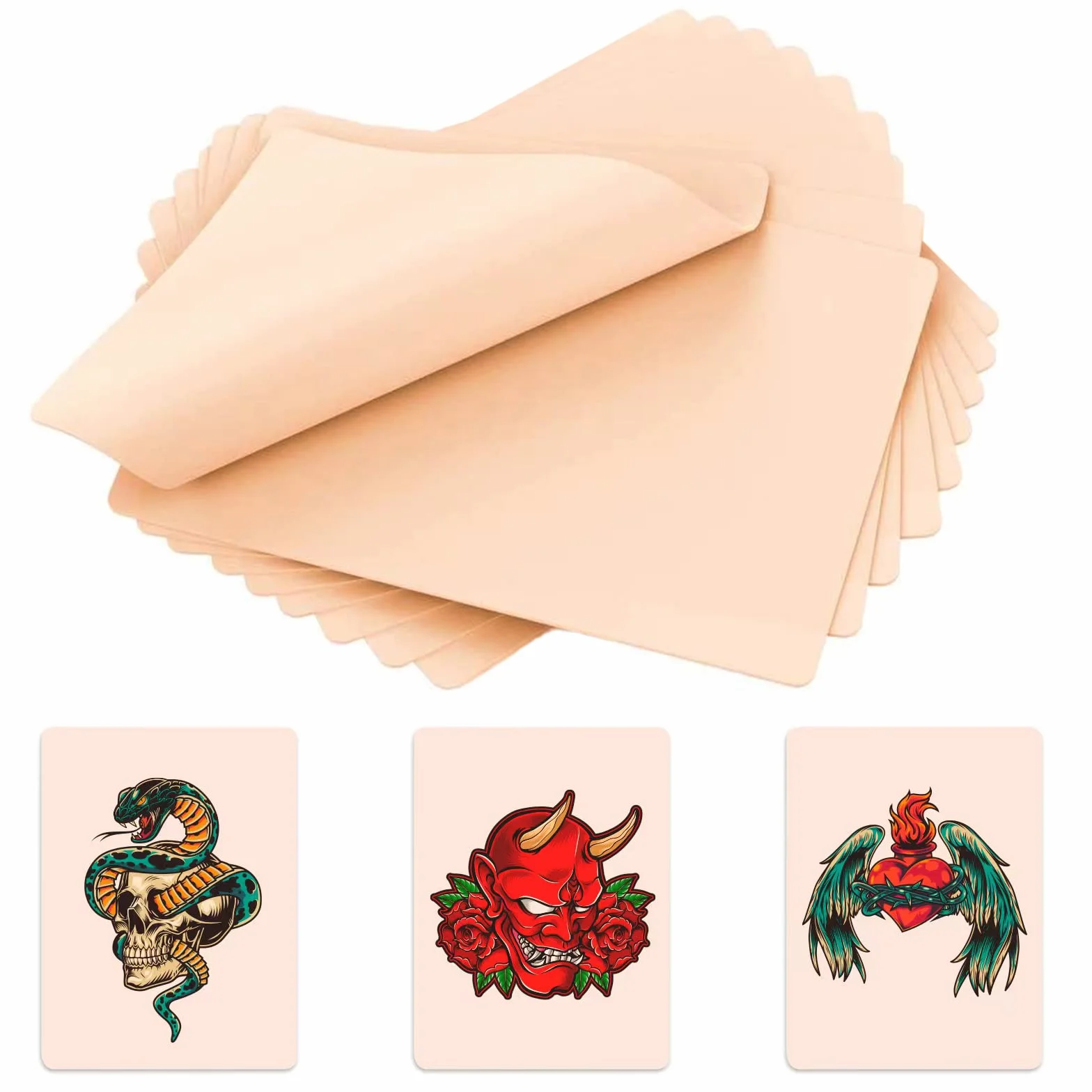 Czysty tatuaż do ćwiczenia skóry, 10 sztuk, dwustronne, 20 x 15 cm, skóra do tatuażu, mikrobladowanie skóry do ćwiczeń brwi, do przyborów do tatuażu, zestaw do tatuażu, dla początkujących i doświadczonych artystów tatuażu