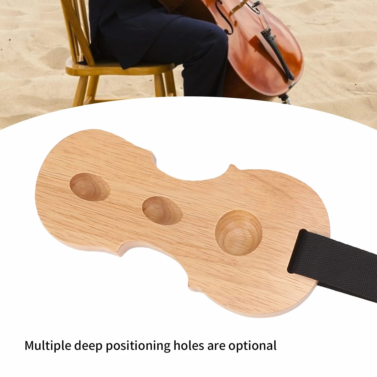 Wiolonczela Endpins Antypoślizgowy pasek, opływowy design Akcesoria do instrumentów muzycznych Wiolonczela Antypoślizgowy pasek dla dorosłego gracza na nogi krzesła(Kolor drewna)