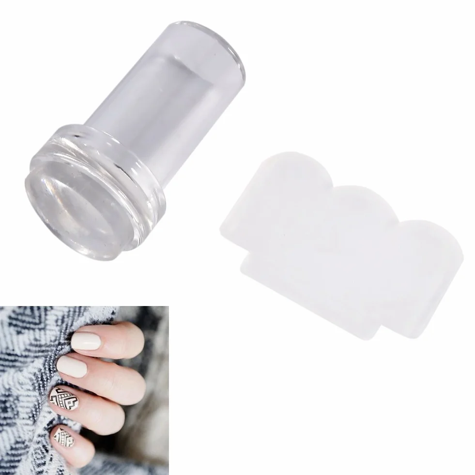 Nail Art Stamper silikonowy do paznokci zestaw narzędzi do manicure z płytą i skrobakiem
