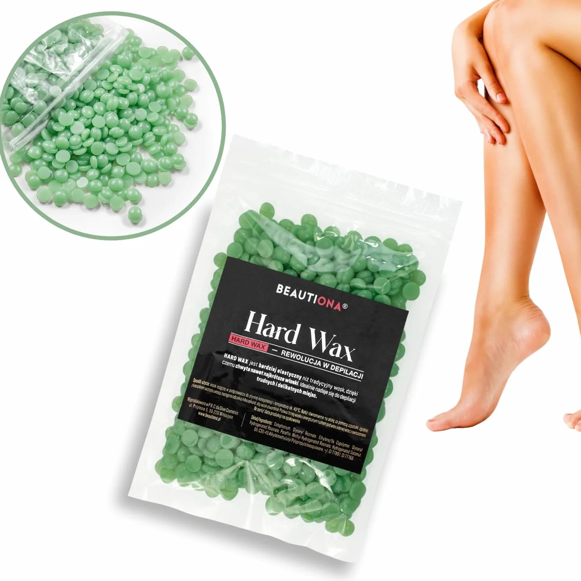 Naturalny wosk twardy w kroplach do depilacji 100 g zielony