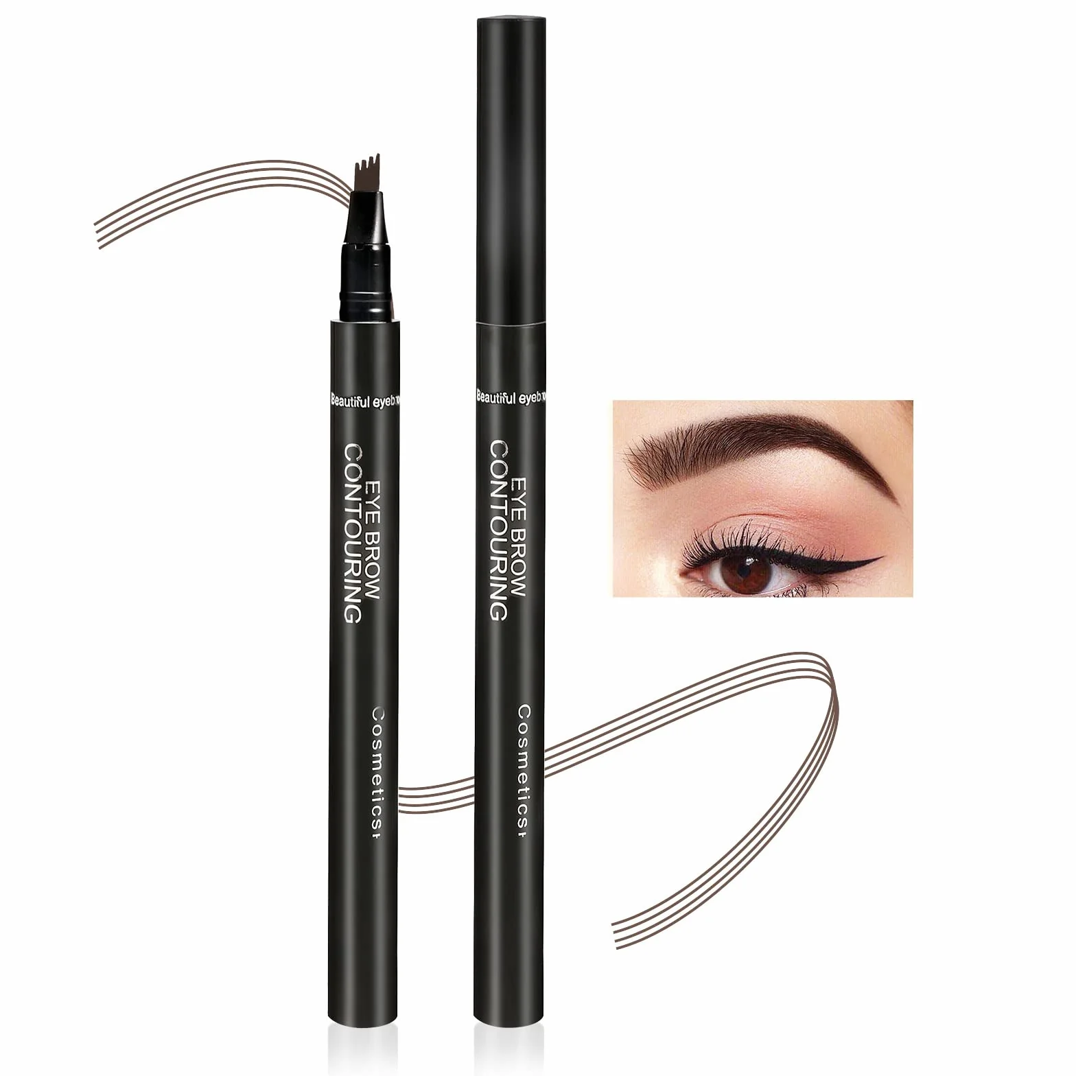 Boobeen Eyebrow Pen Waterproof Liquid Eyebrow Pencil, pióro do brwi z precyzyjnym aplikatorem, tworzy naturalny makijaż br