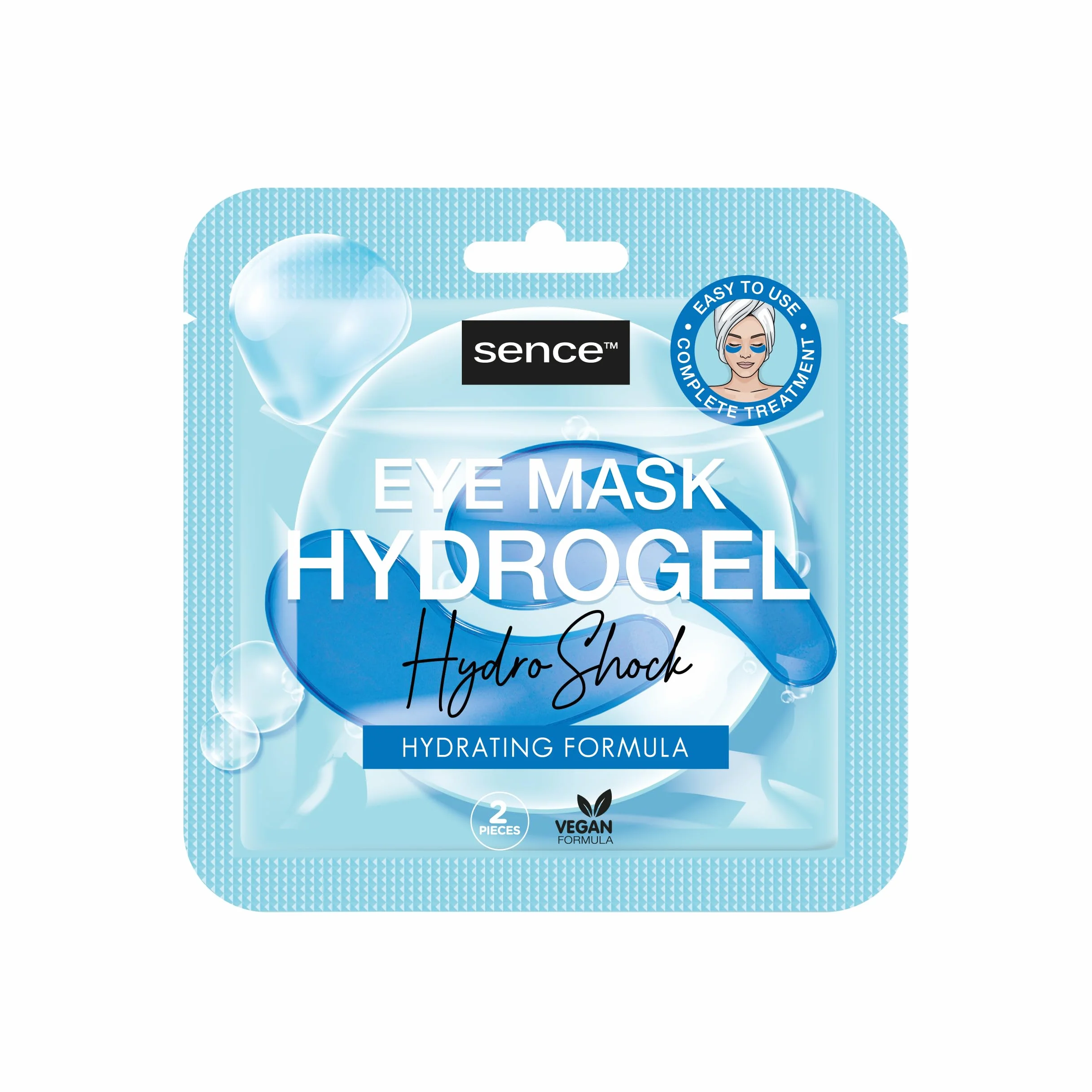 Sence Hydro Shock płatki pod oczy hydrożelowe z kwasem hialuronowym maska na oczy wegańska nawilżająca 3 sztuki