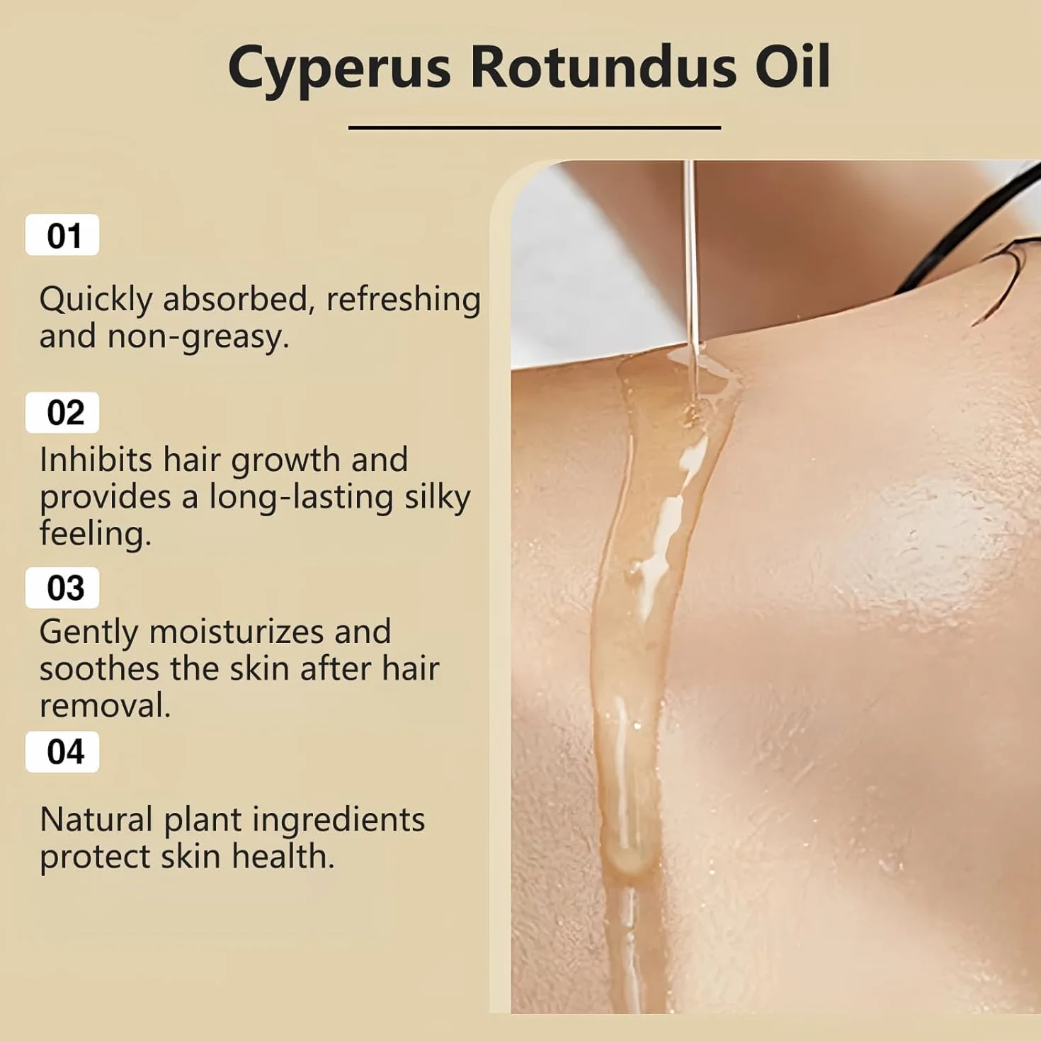 Olej Cyperus Rotundus Naturalny Olejek Roślinny do Depilacji Gładka Skóra Zmniejsza Pory