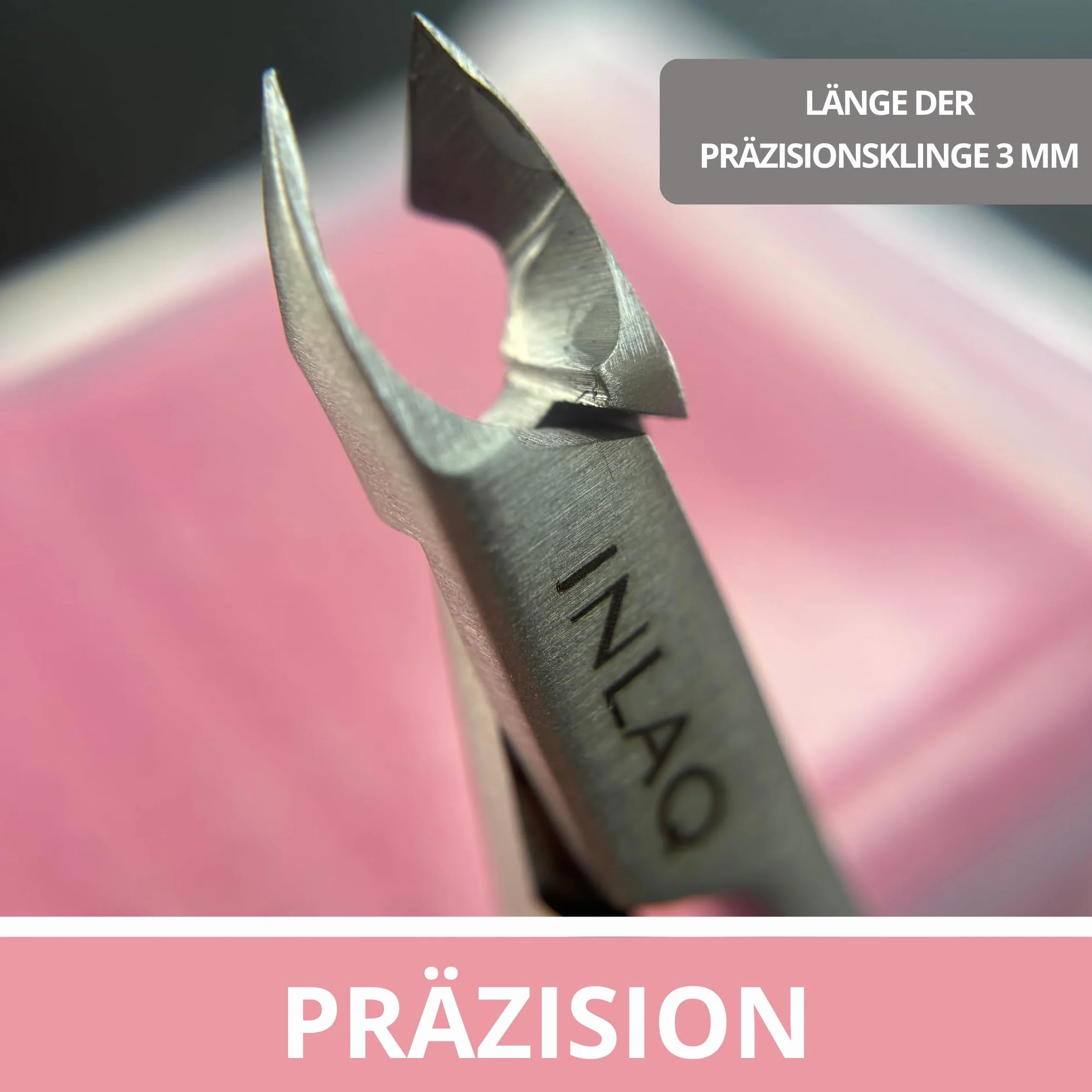 INLAQ® Cążki do Paznokci 3mm Stal Nierdzewna Ergonomiczny Uchwyt
