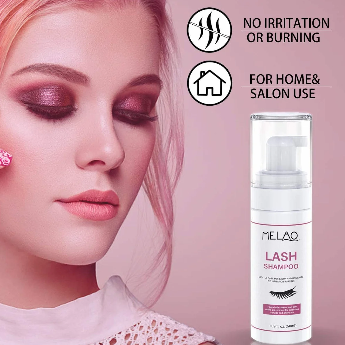 Eyelash Extension Cleanser Foaming Shampoo Oil Paraben Sulfate Free 1.69fl.oz