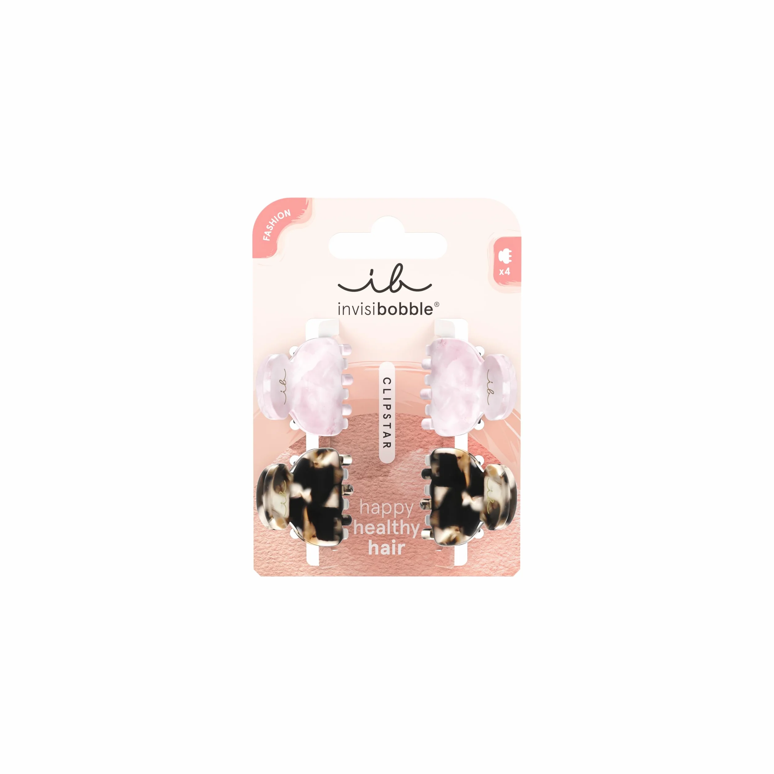 invisibobble CLIPSTAR 4 x spinka do włosów antypoślizgowa różowa brązowa panterka