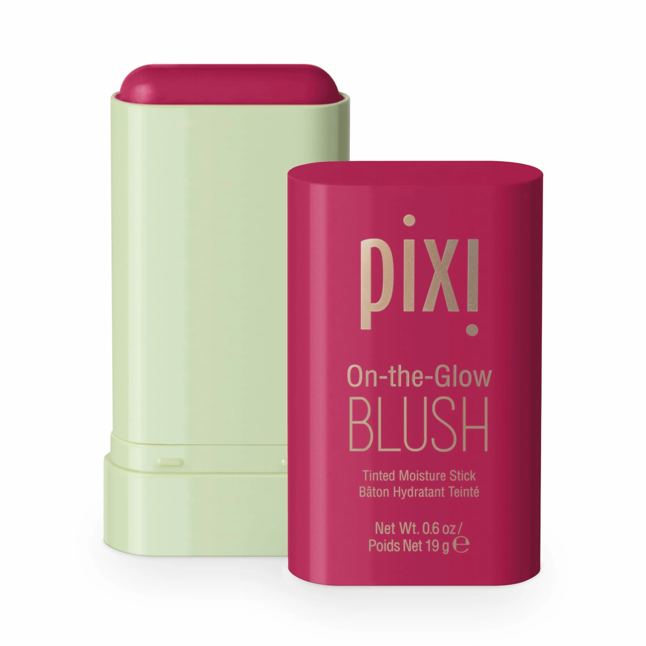 Pixi Beauty On-the-Glow Blush | Kolor: Ruby | Kolorowy nawilżający róż do policzków i ust | Z żeń-szeniem, aloesem i ekstraktami z owoców | Bez parabenów | 19 g / 0,6 uncji