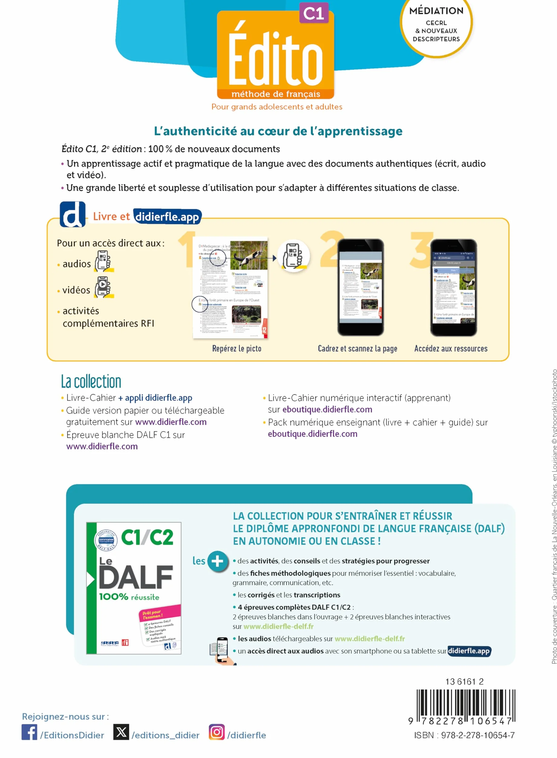 Édito C1 - édition 2022-2024 - Livre + cahier + didierfle.app: Méthode de français