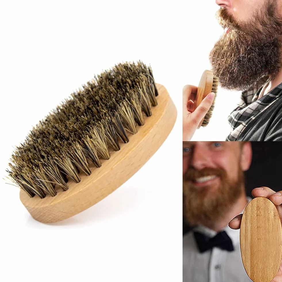 Szczotka do brody, szczotka do brody dla mężczyzn, szczotka do brody z włosiem dzika, szczotka do wąsów i brody, idealne narzędzie do pielęgnacji brody dla mężczyzn, do stylizacji brody, pielęgnacji i