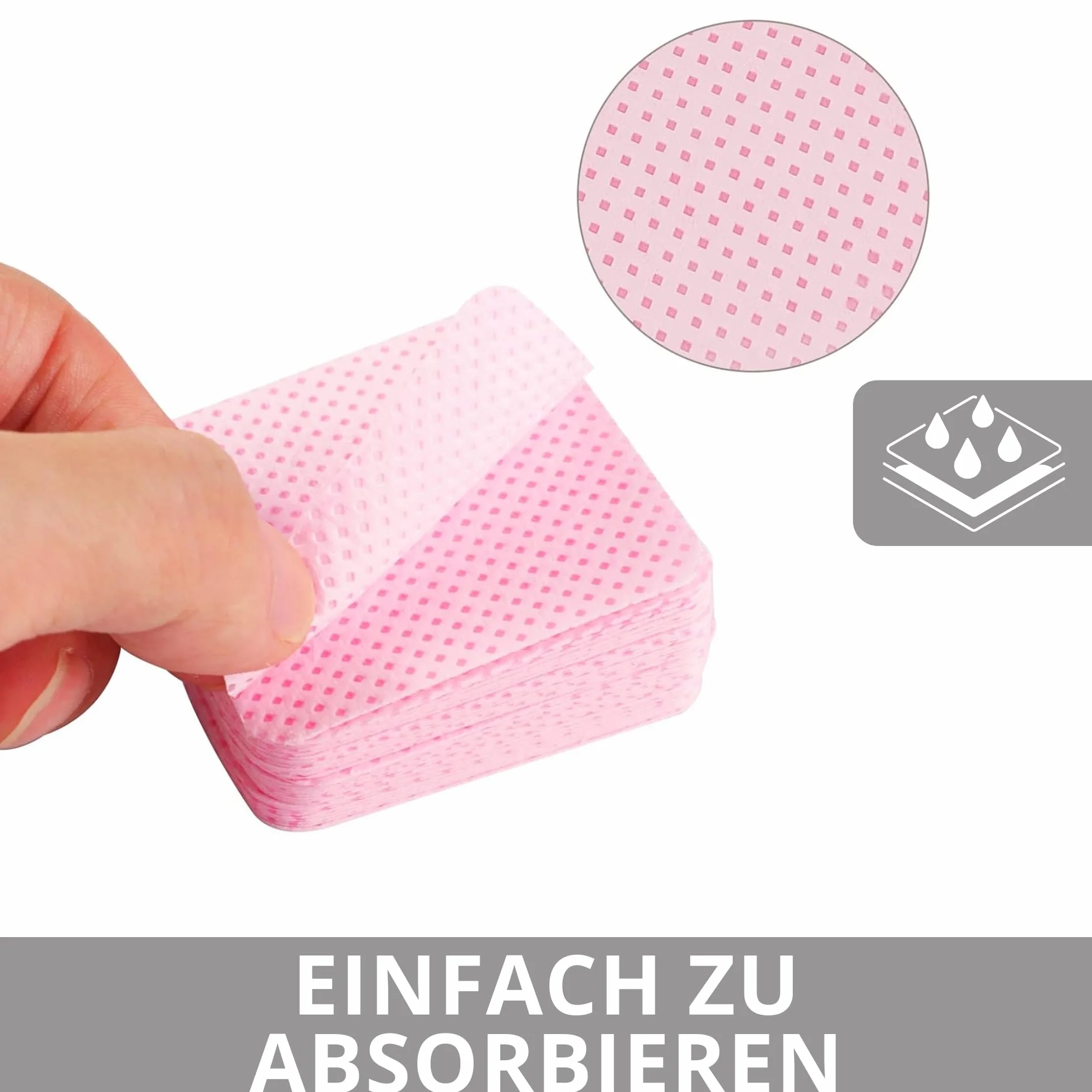 INLAQ® Profesjonalne perforowane waciki bezpyłowe do paznokci - Delikatne czyszczenie i precyzja - Idealne do usuwania lakieru i przygotowywania paznokci - 100% bawełna 5x5 cm, 200 szt.