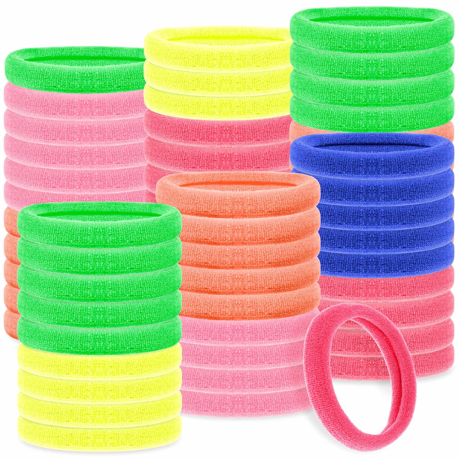 Gumki do włosów elastyczne 100 sztuk fluorescencyjne 4 mm