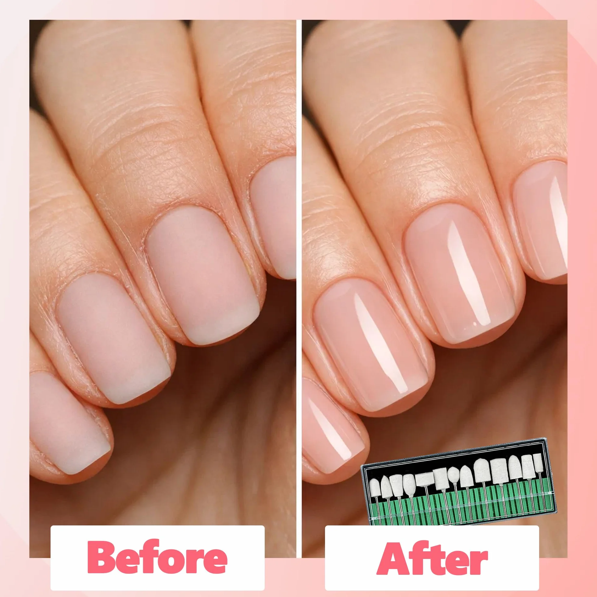 12-częściowy zestaw końcówek do polerowania filcu, zestaw końcówek szlifierskich do manicure, pedicure, pielęgnacji paznokci