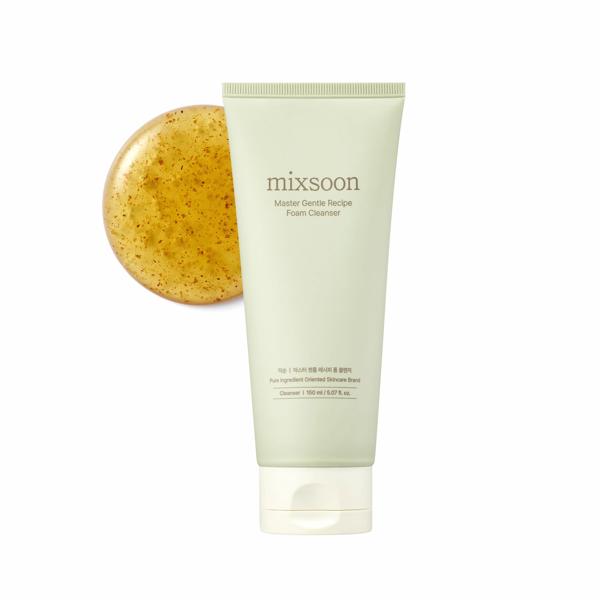 mixsoon Master Gentle Recipe Foam Cleanser, pielęgnujący środek do czyszczenia twarzy z Centella Asiatica, Houttuynia Cordata & LHA, delikatne czyszczenie, pH 5,5 (150 ml)