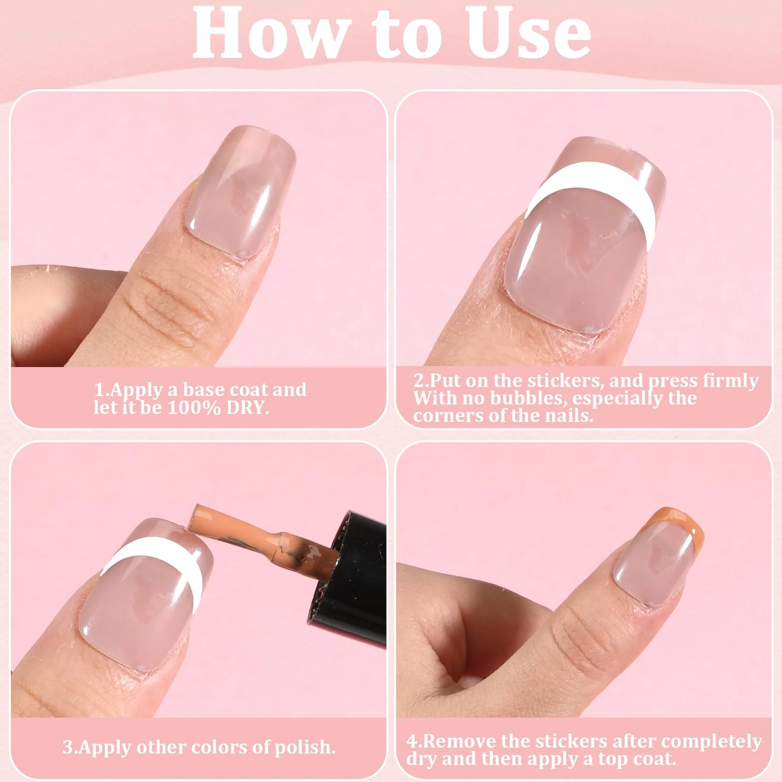 Szablony do manicure 3 styl francuski naklejki na paznokcie półksiężyc