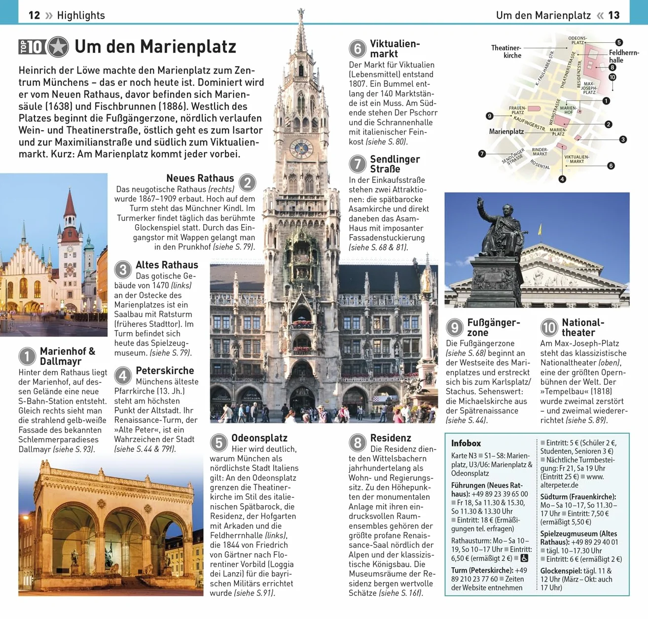 TOP10 Reiseführer München: TOP10-Listen zu Highlights, Themen und Stadtteilen mit wetterfester Extra-Karte. Von Reisenden. Für Reisende.